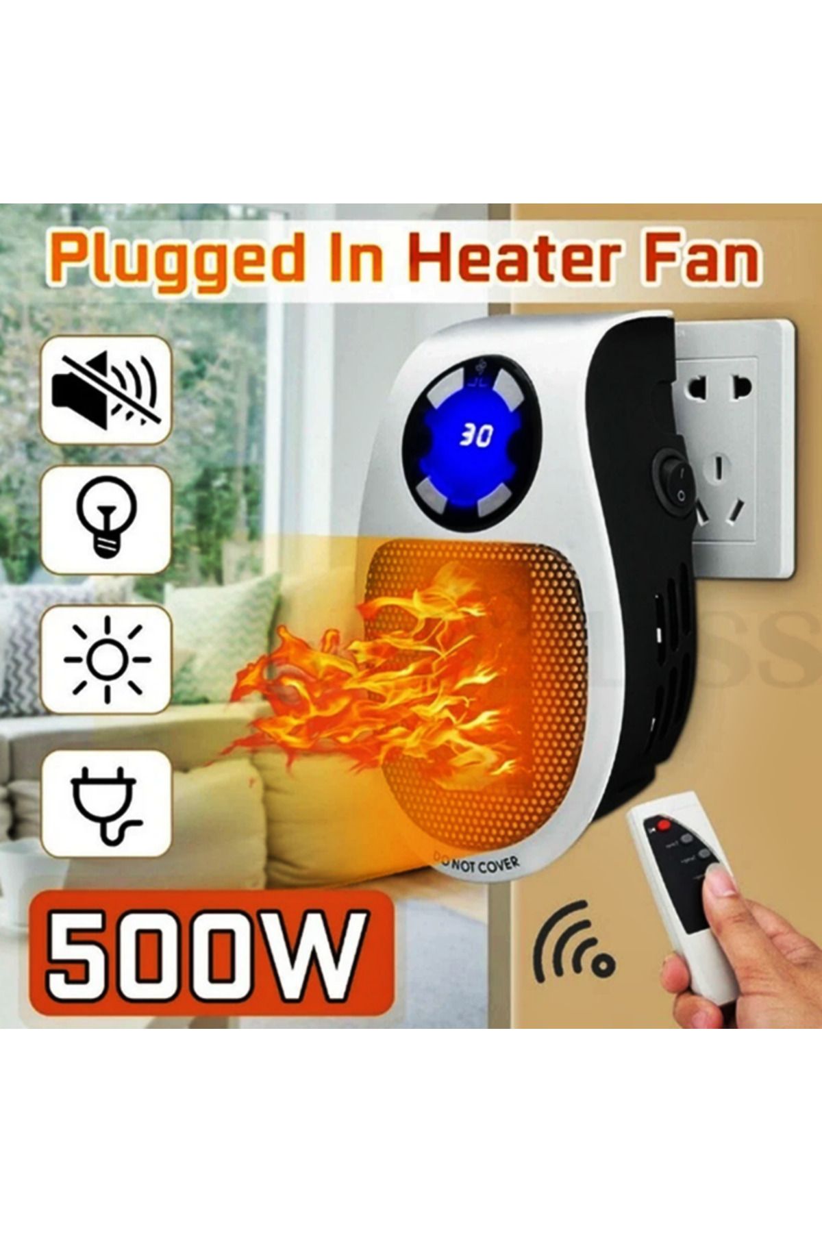 gaman Mini Isıtıcı Taşınabilir El Isıtıc 500W Isıtma Fan Ev Oda Isıtıcı Priz Tipi Elektrikli Isıtıcı