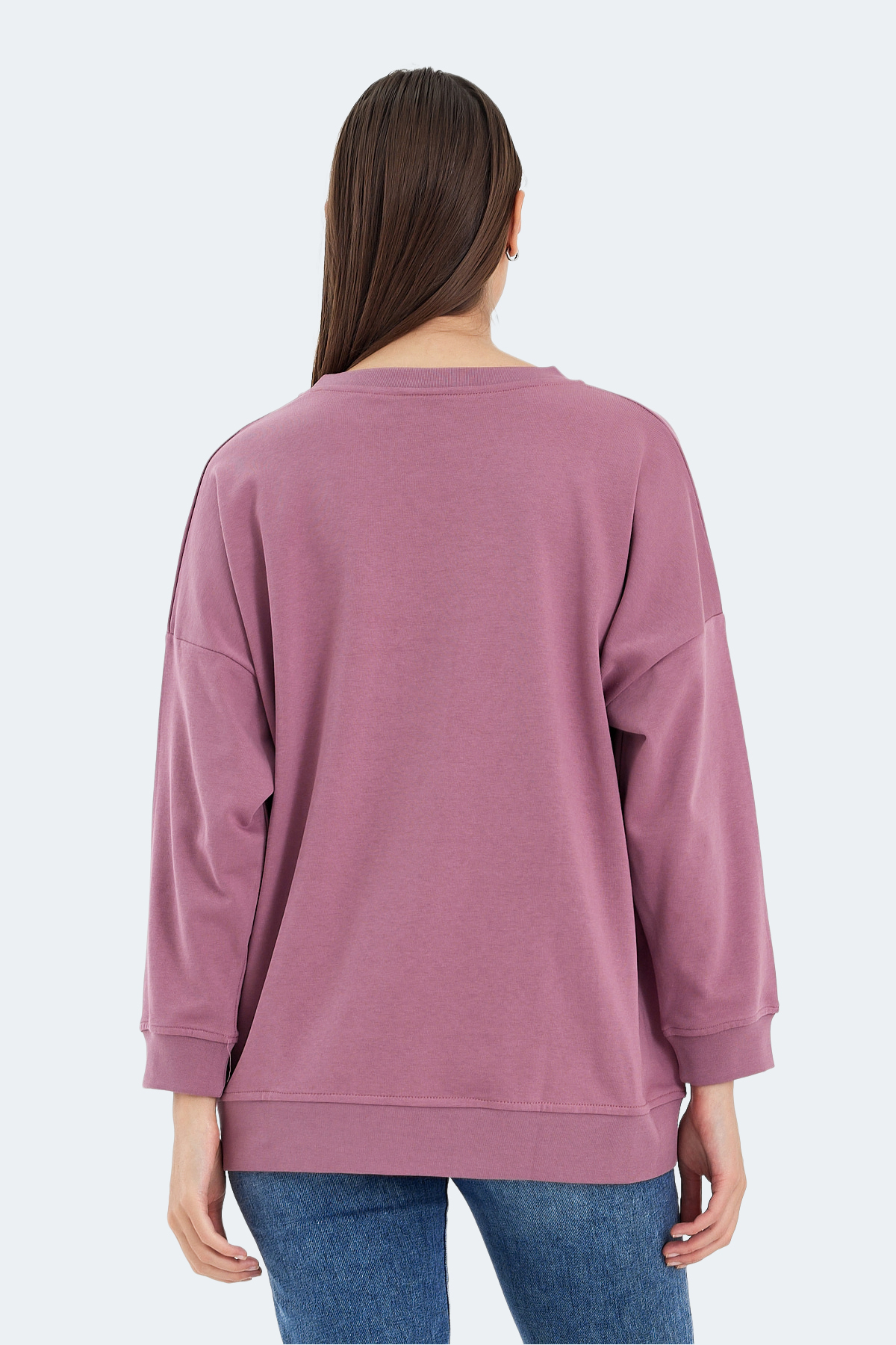 Slazenger VIKENTI SW Oversize Kadın Cepli Oversıze Gül Sweatshirt görsel 2