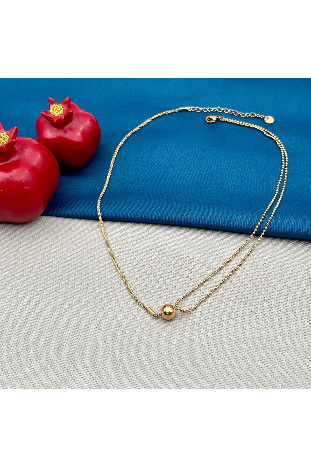 Opia Takı & Aksesuar-Steel Gold Middle Bulk Necklace 4