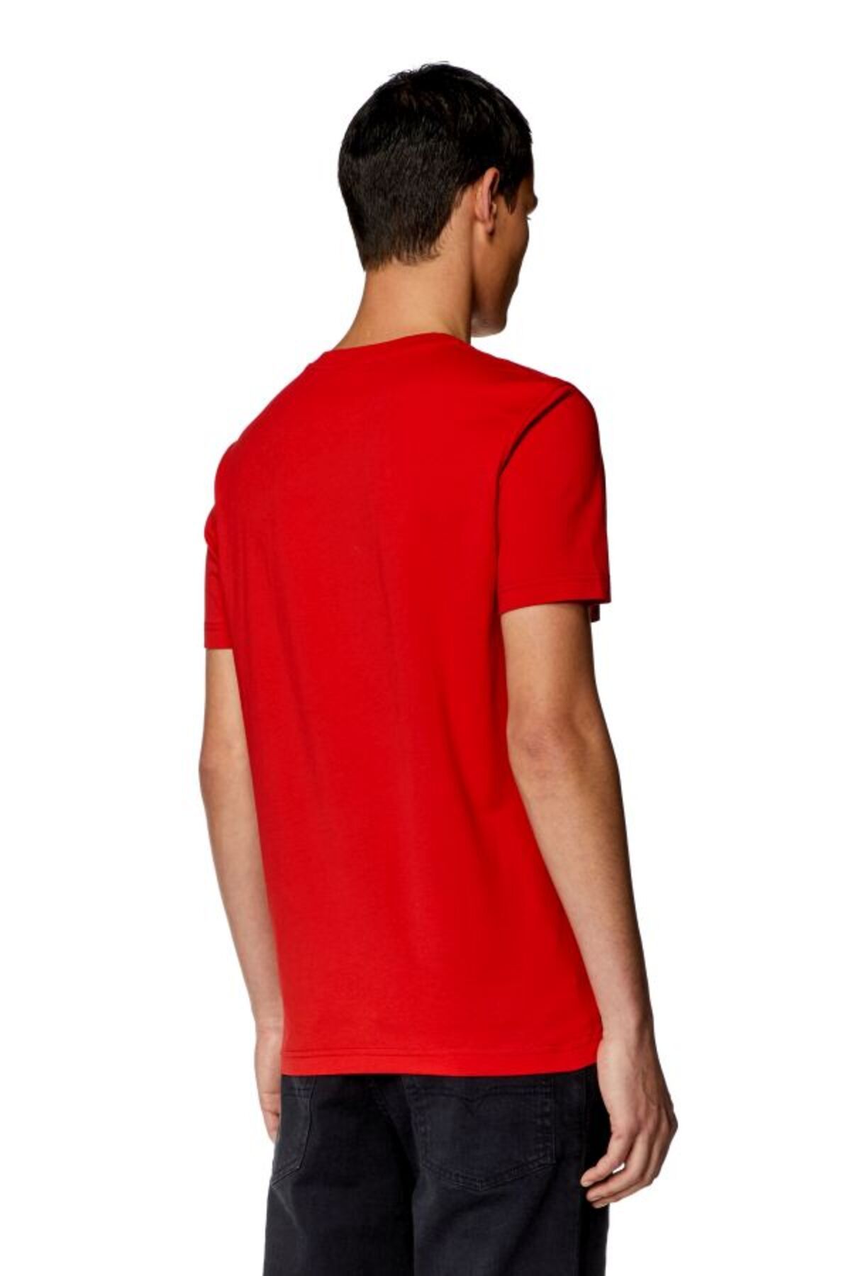 Diesel-Red Crew Neck Men's T-shirt - Short Sleeve 2