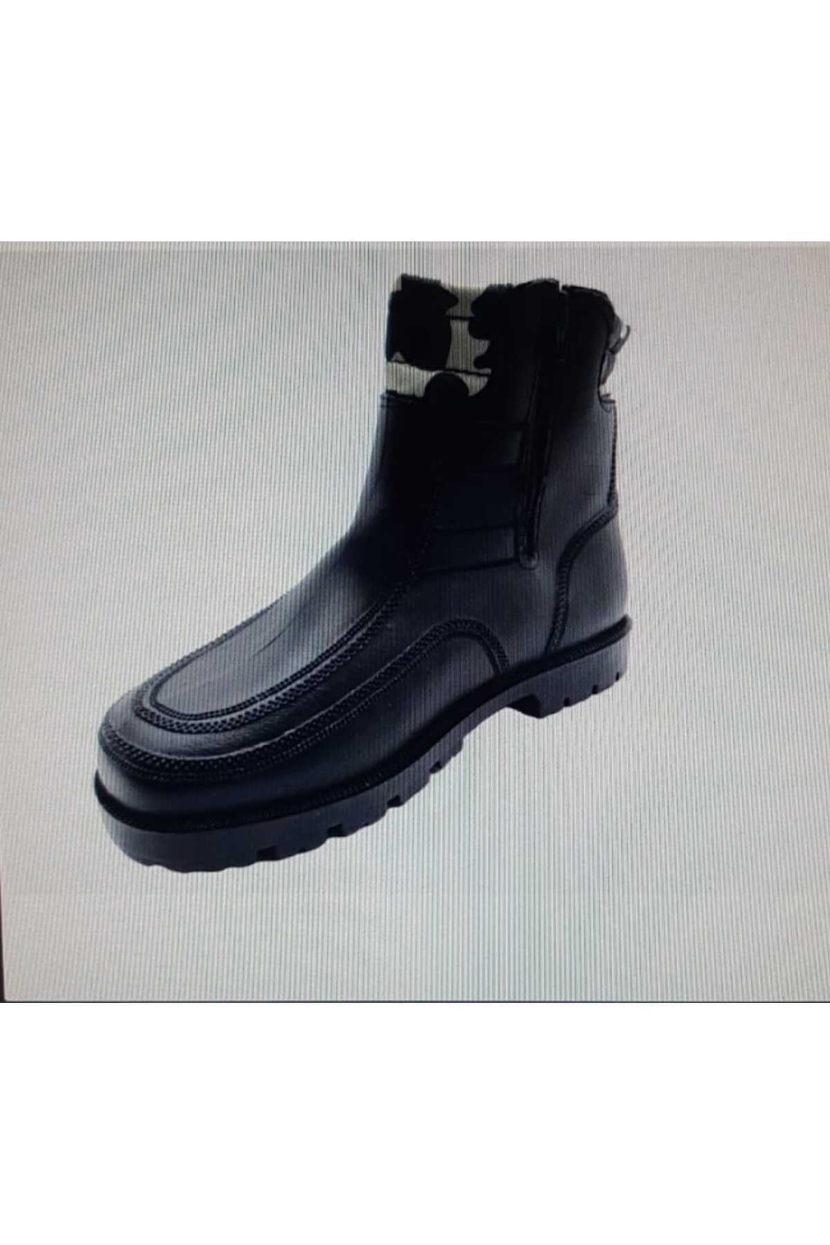 ARISAN  Erkek Siyah Fermuarlı Su Geçirmez Lastik Çizme Kar Botu - Görsel 3