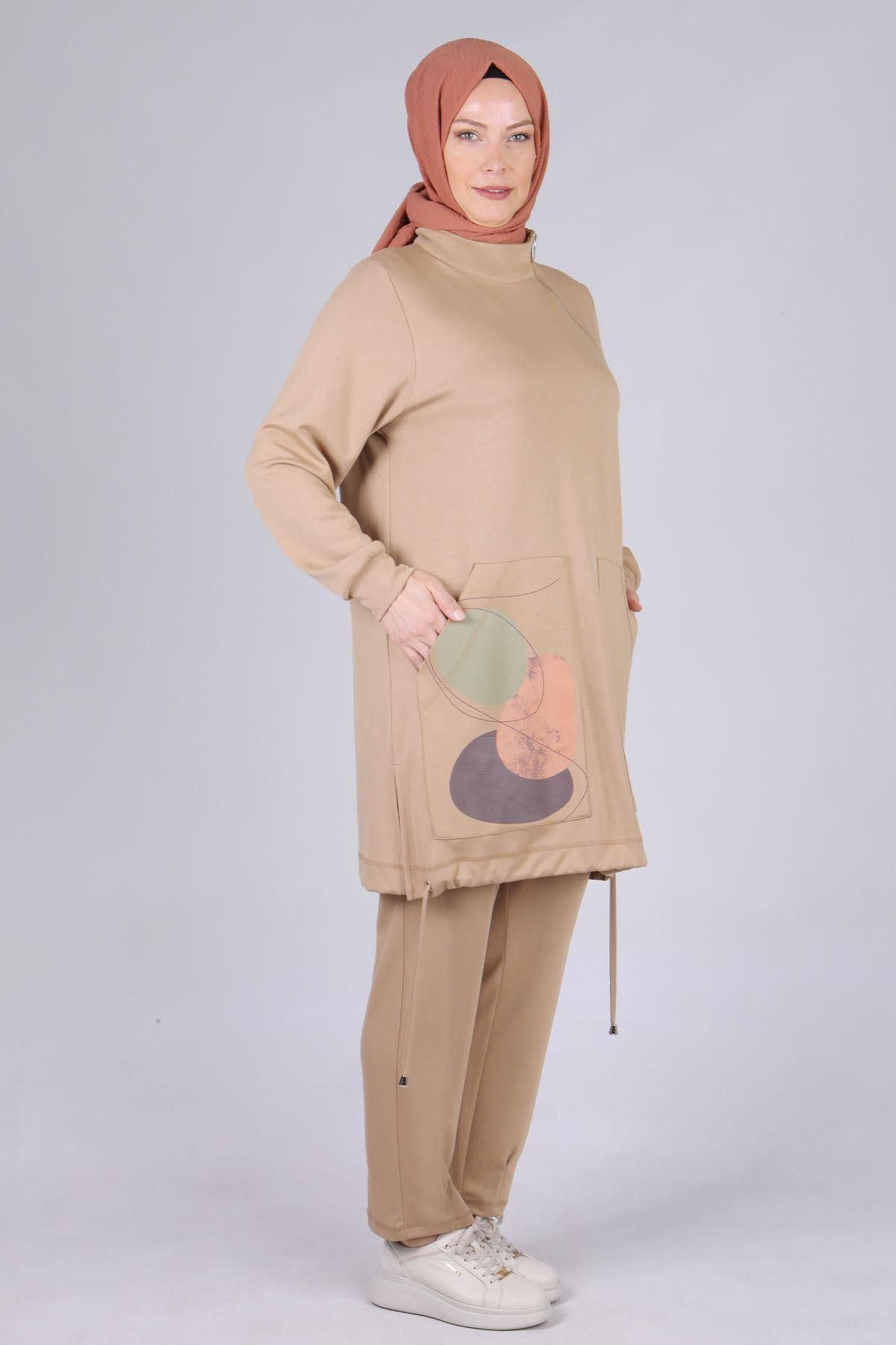 ottoman wear-Mink Plus Size Set - with Trousers Otw3535 2