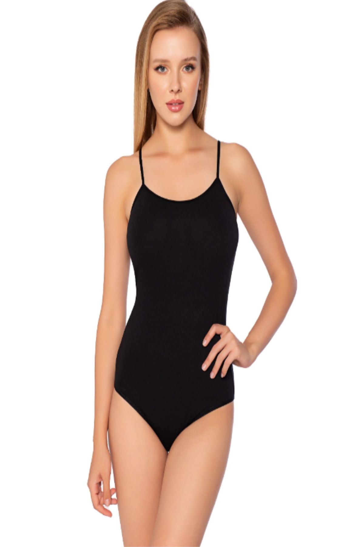 SİERNA Kadın 6'lı Kadın Likralı İp Askılı Body Zıbın srn-000554