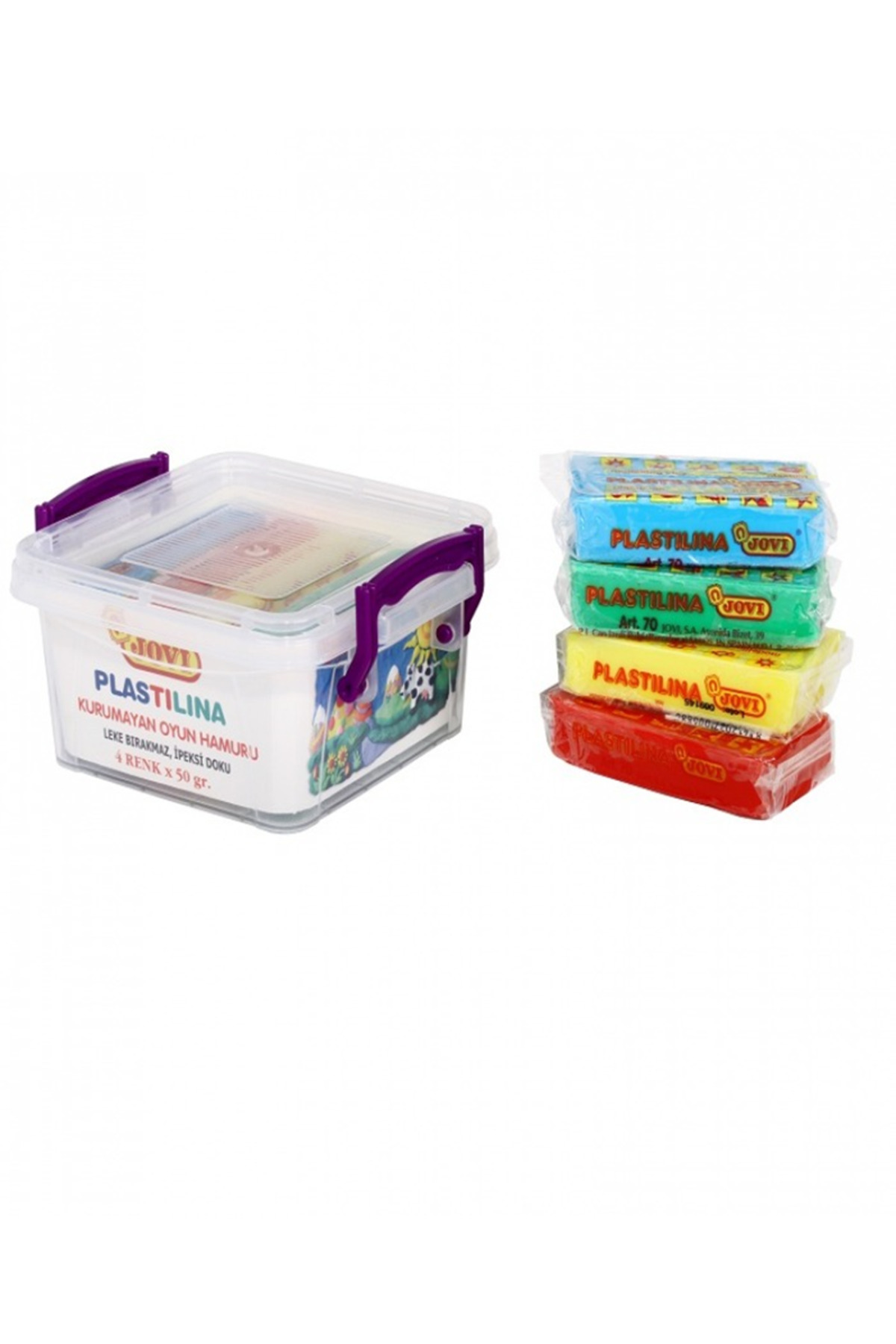 Jovi 704 50GR KURUMAYAN OYUN HAMURU 4 RENK - SAKLAMA KABI