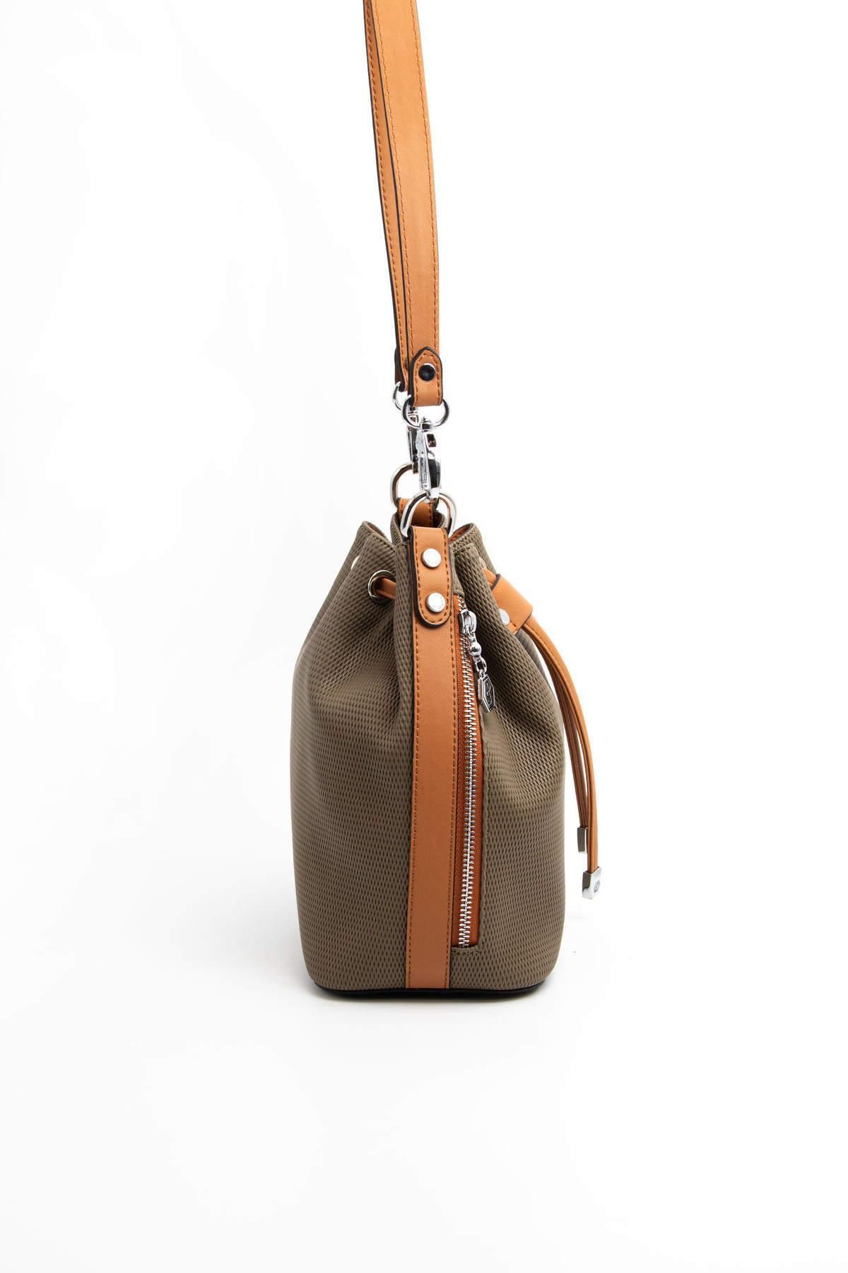 Silver Polo-L. Khaki - A.Taba Sp1137 Women's Shoulder Bag 6