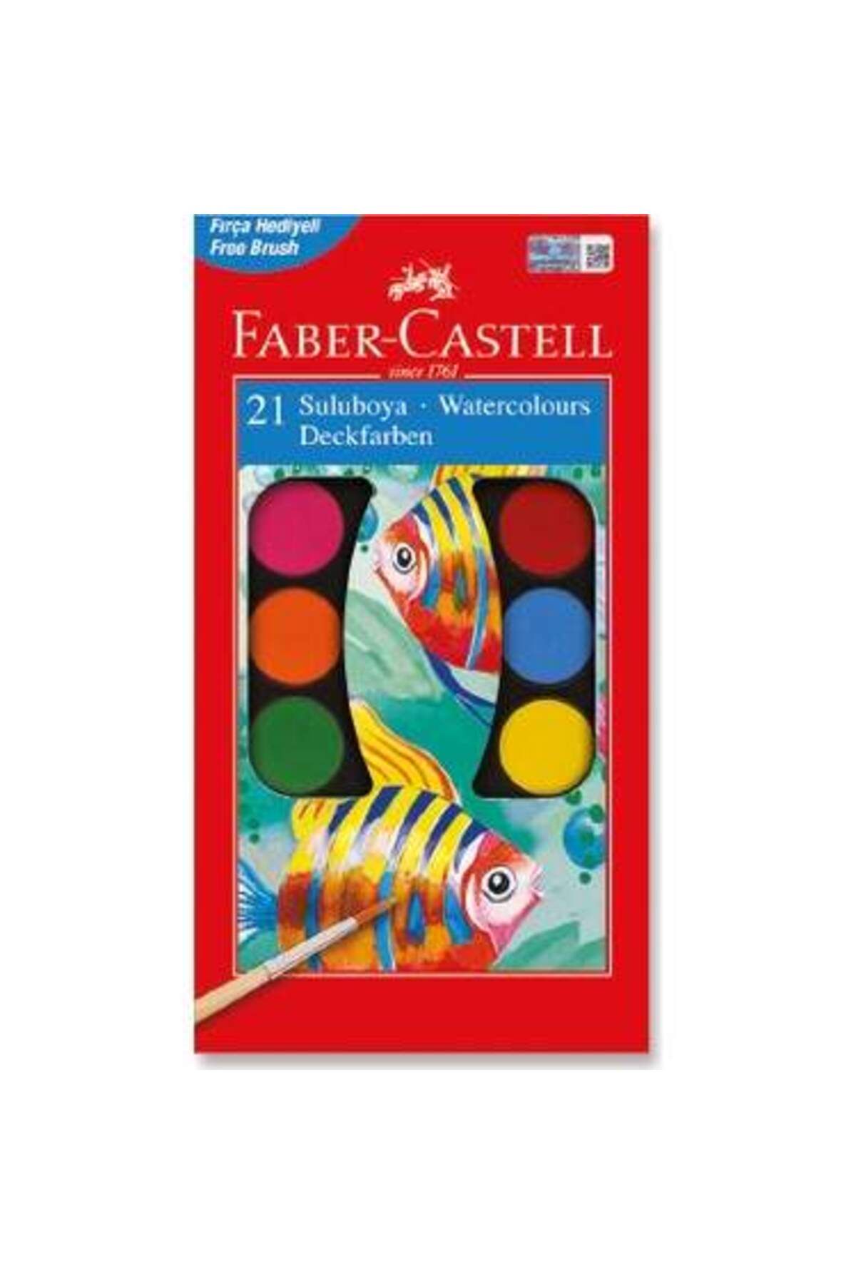 Faber Castell 21 Renk Büyük Boy Sulu Boy Fırça Hediyeli