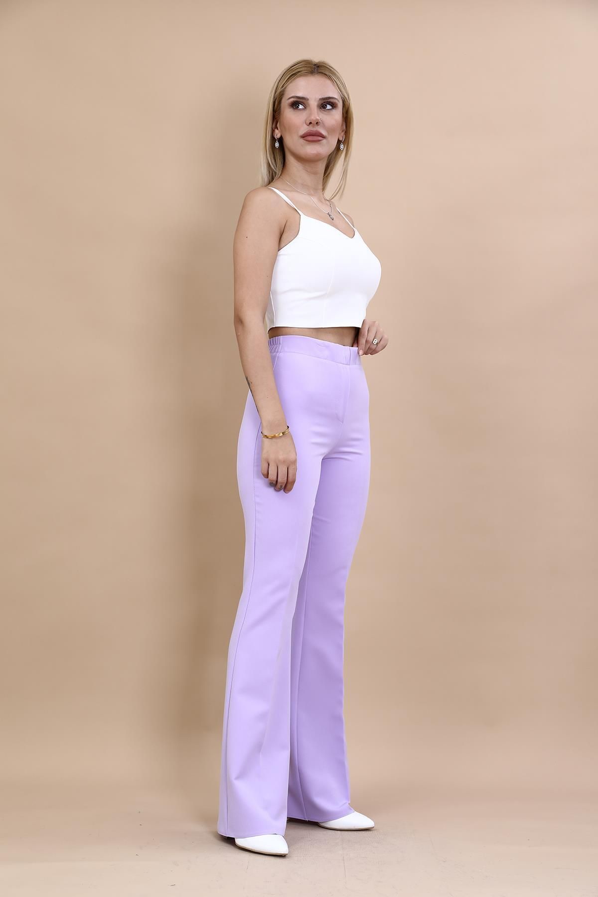 ÖNDER ÖZSOY-Violet Spanish Leg Trousers 3