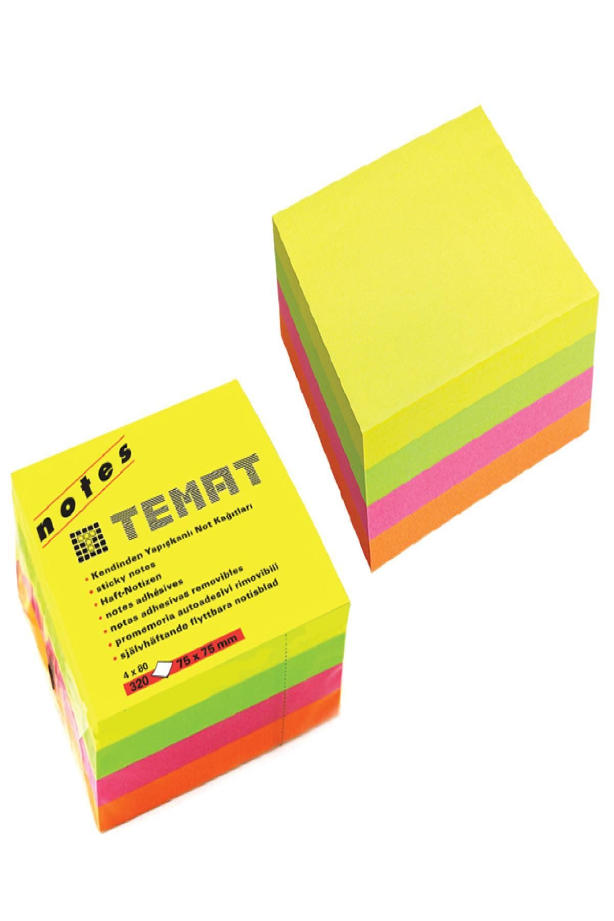 MMB Boutique-Temat Cube Note Paper 75X75 mm Highlighter Color 320 Sheets 4X80 328745 1