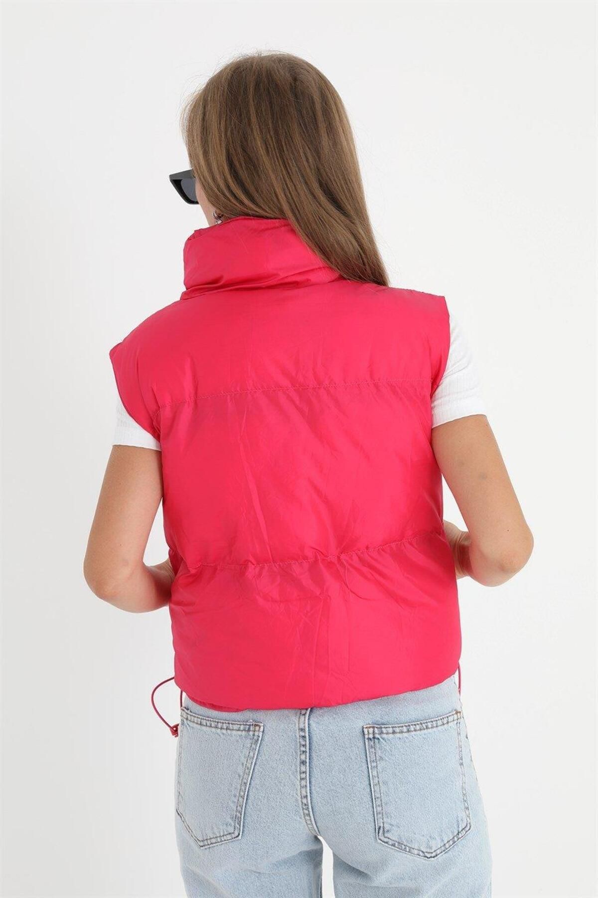 VAPUR TEKSTİL-Fuchsia Vest - Zippered Front Parachute Fabric 6