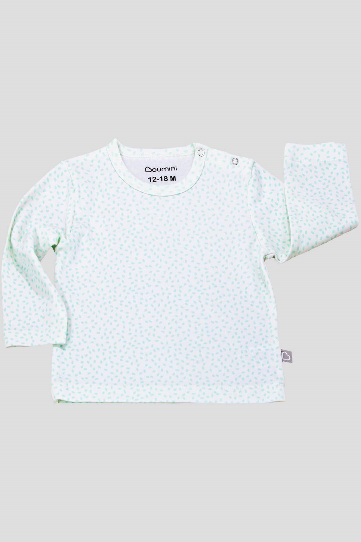 Boumini-Baby And Kids Pajama Set Leaves Mint 2