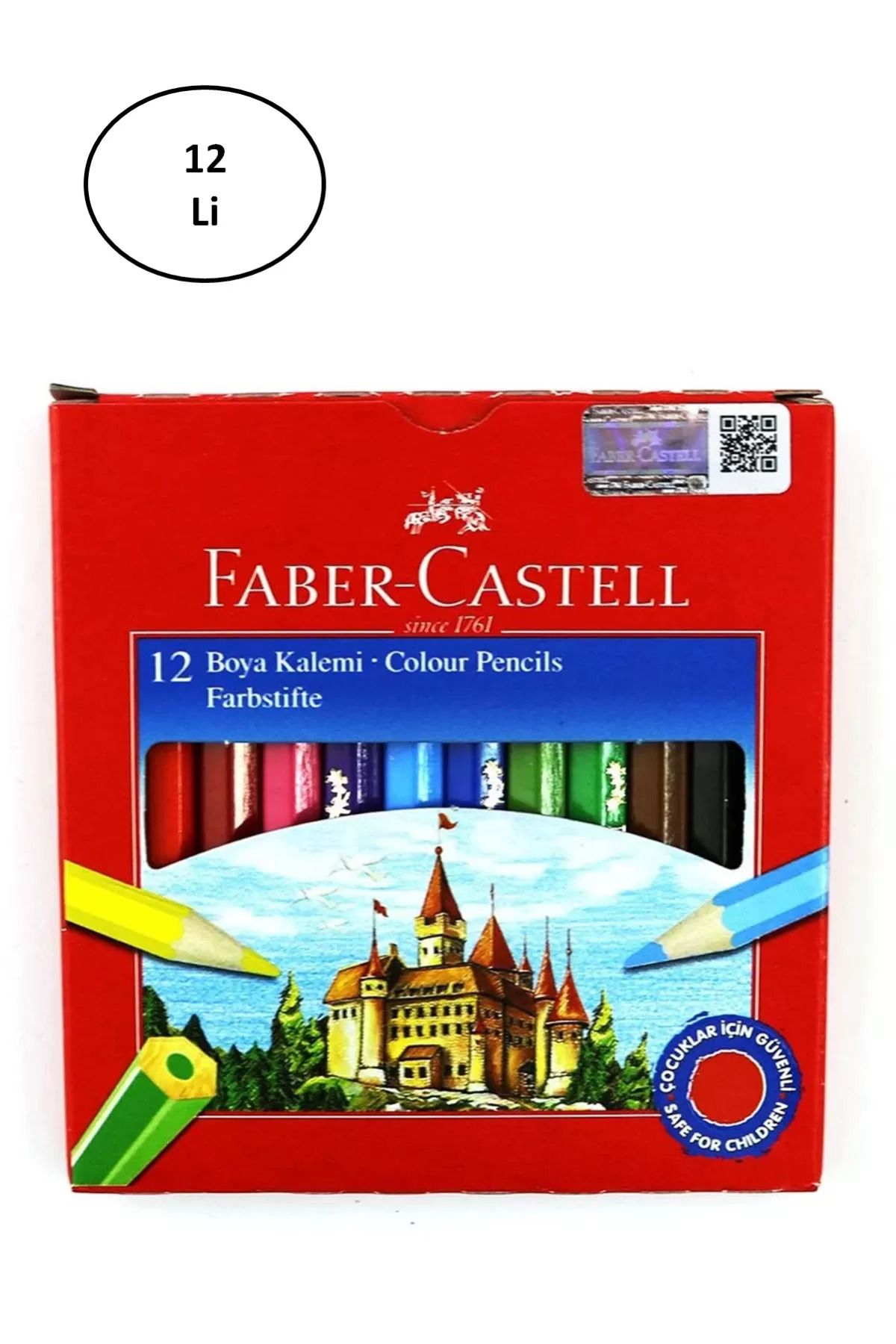 Heez Faber Castell Karton Kutu Boya Kalemi 12 Renk Yarım Boy 12'li