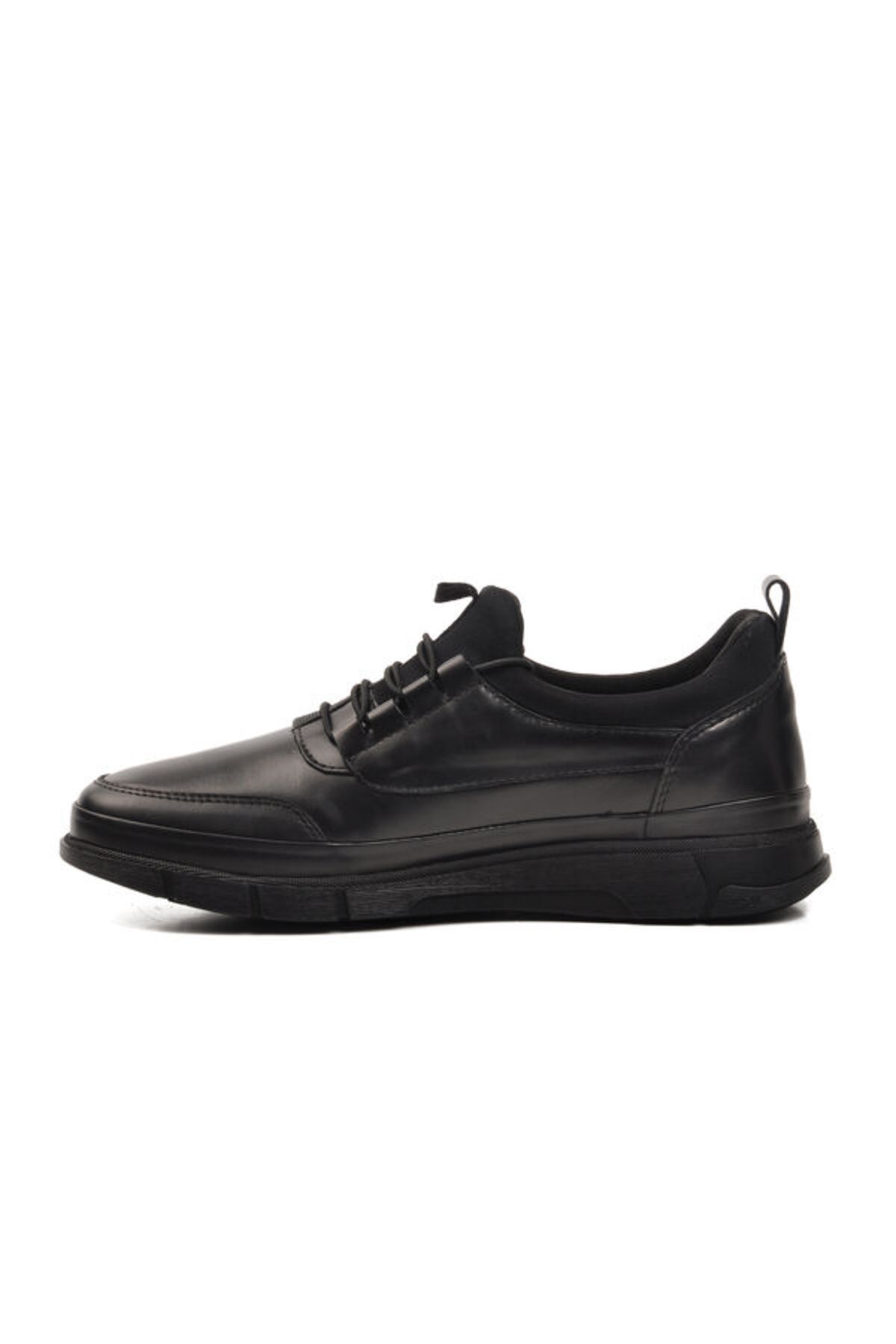 MARCO ROSSİ-Marco Rossi Black Genuine Leather Men's Casual Shoes 2