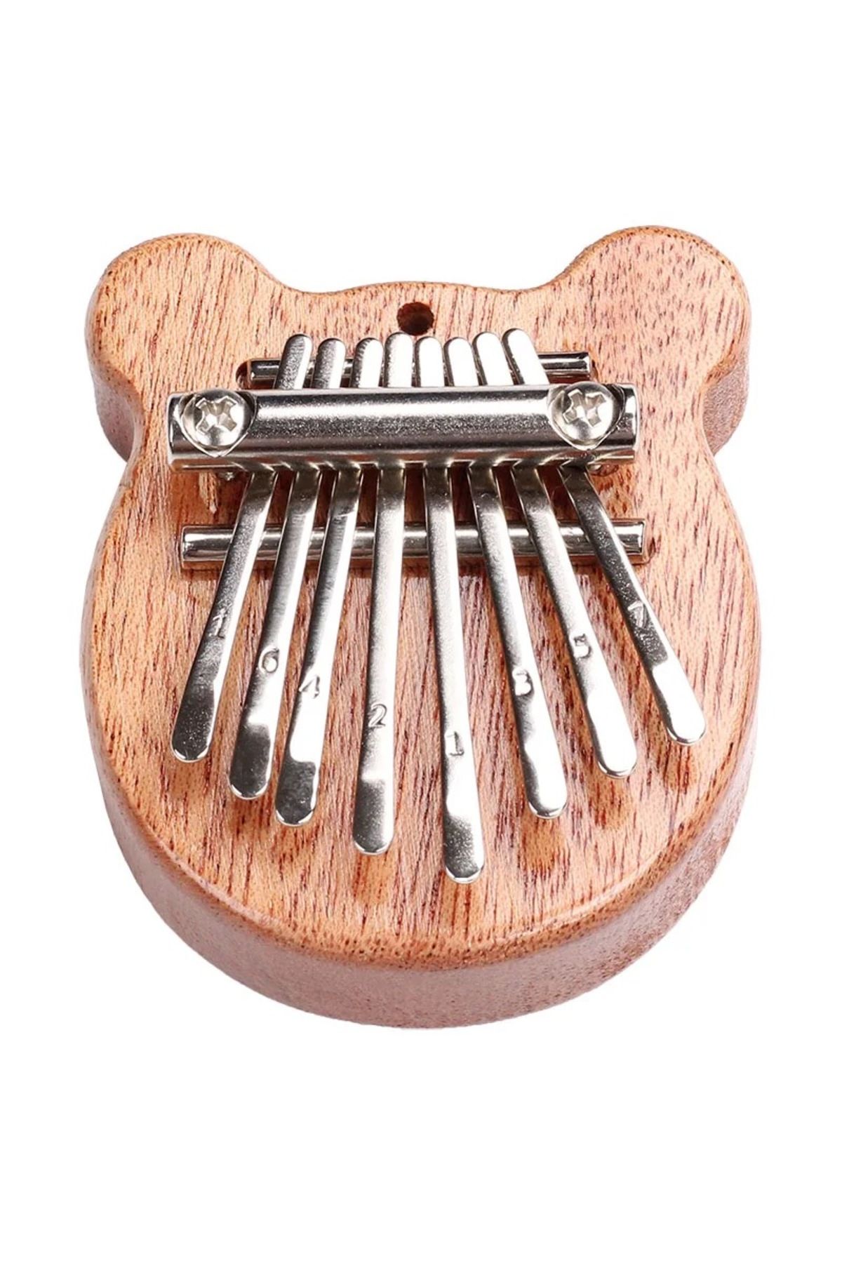 BLUE SİDE Ayıcık Desenli Pinterest Stil Kalimba Müzik Çalar Ahşap Desenli Kalimba