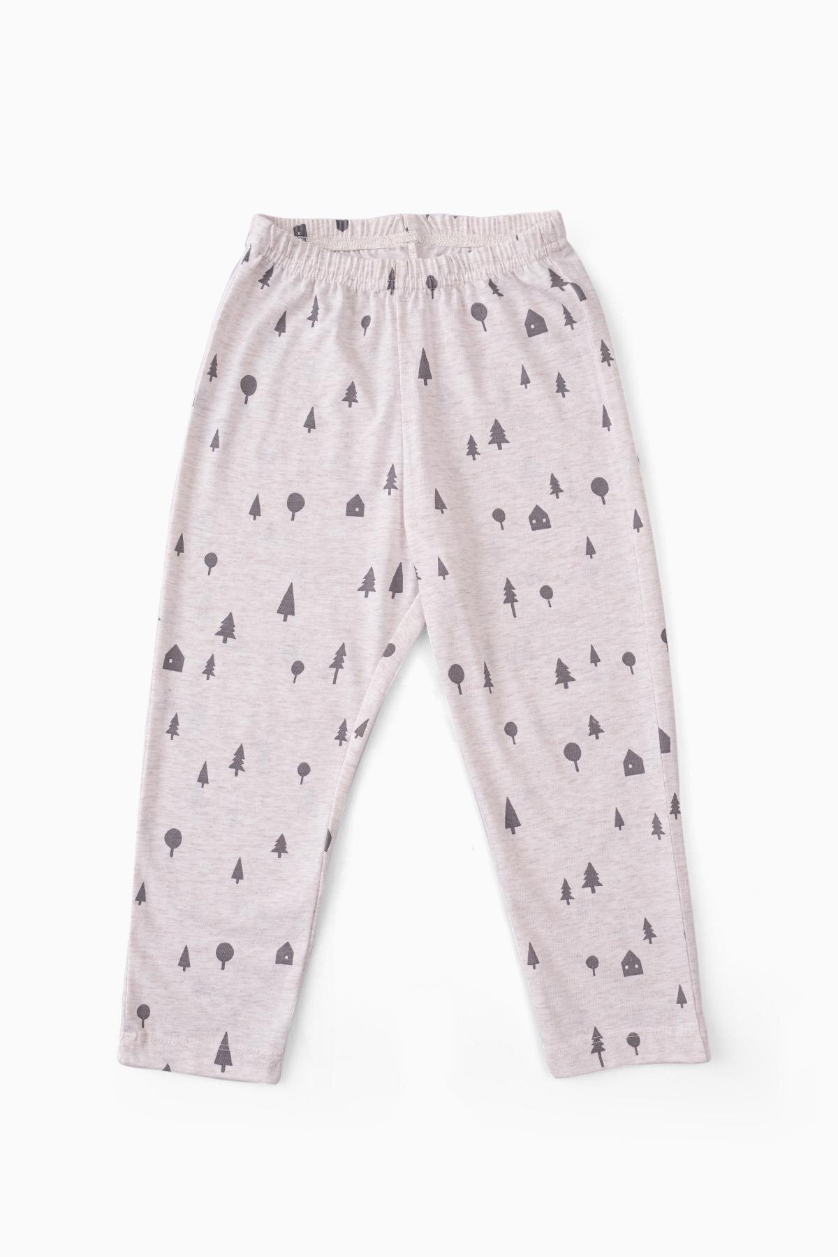 Boumini Bebek ve Çocuk Pijama Takımı Çam Ormanı Bej fotoğrafı 4 (önizleme)