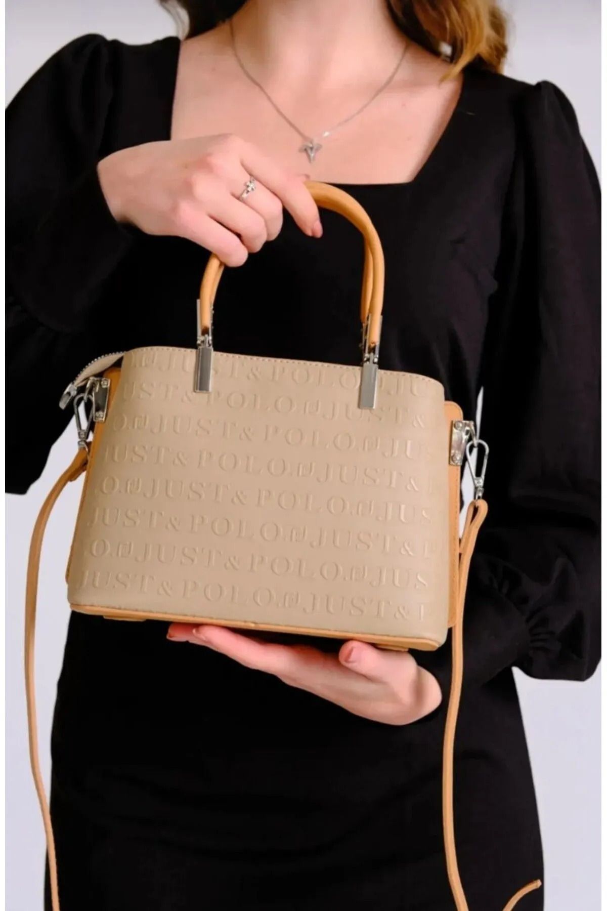 Just Polo-Women's Embossed Printed Adjustable Long Strap Hand and Shoulder Bag Rc4019 3