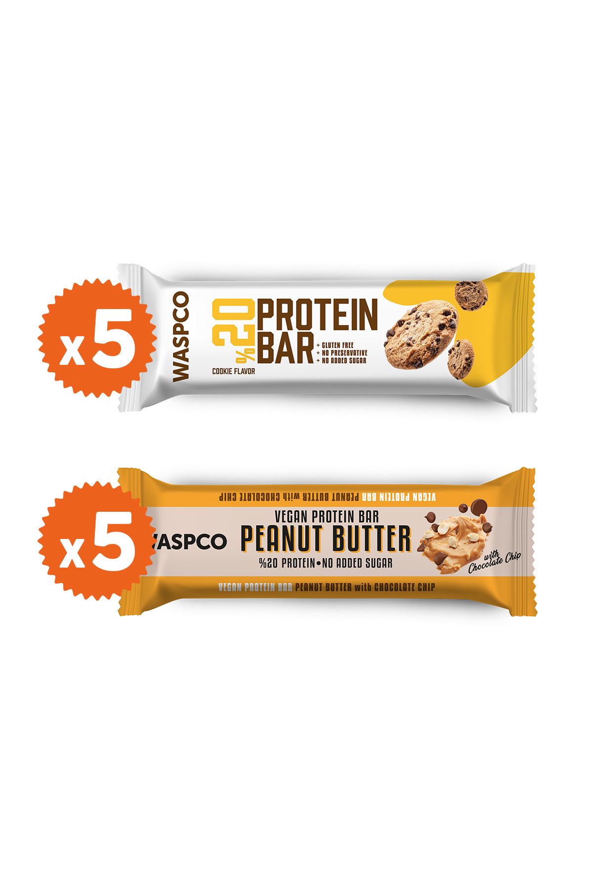 Waspco Protein Bar Best Seller Paket Kurabiye Ve Fıstık Ezmeli 10 Adet (2 ÇEŞİT)