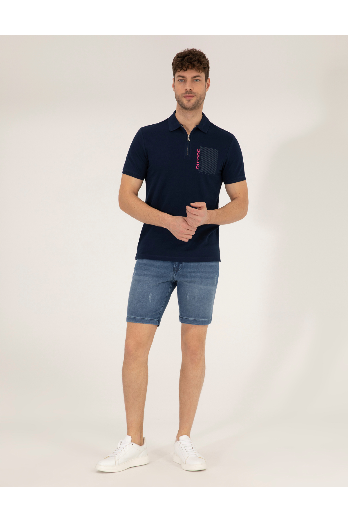 پولوشرت مردانه راسته آستین کوتاه | پیر کاردین Pierre Cardin TYB860110100408963 - تصویر 4