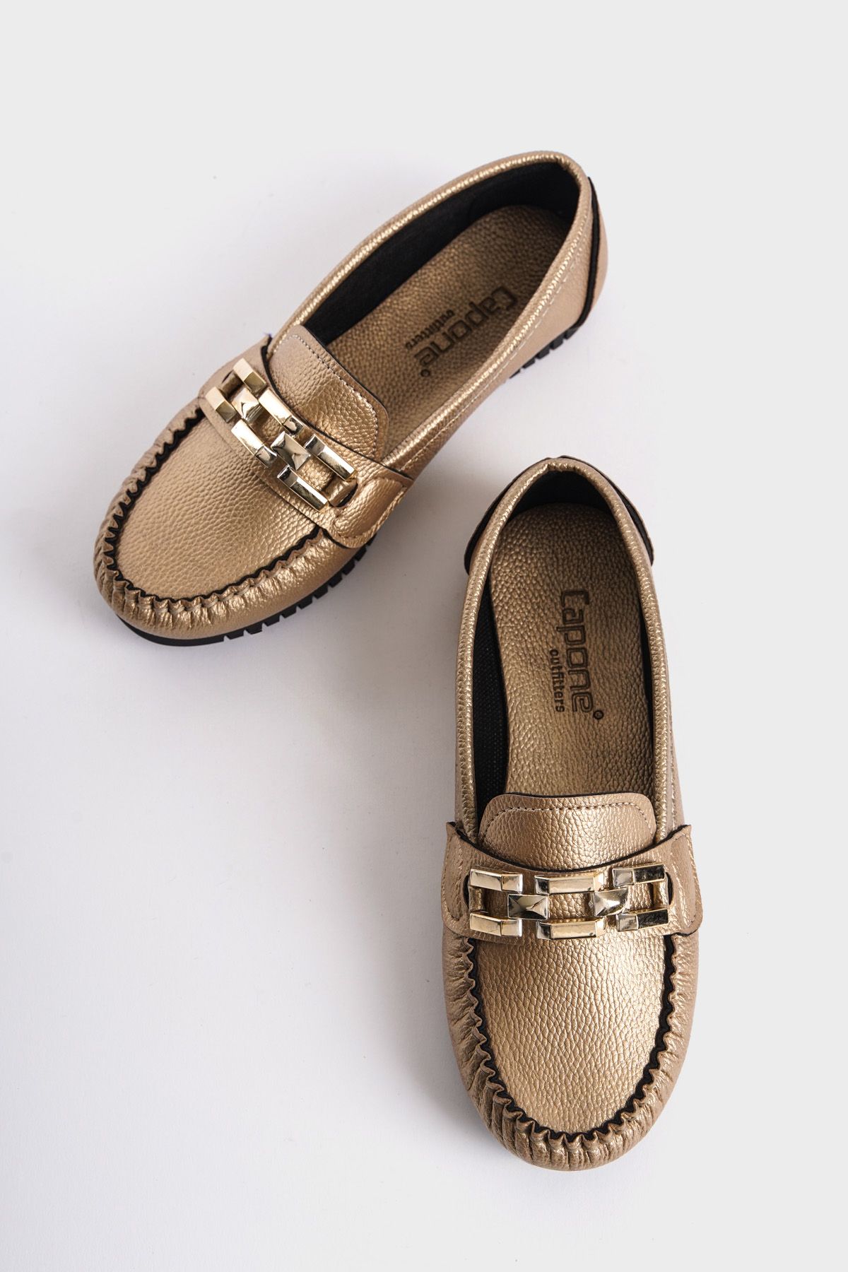 Capone Outfitters-Loafer Shoes - Gold-colored - Flat 1