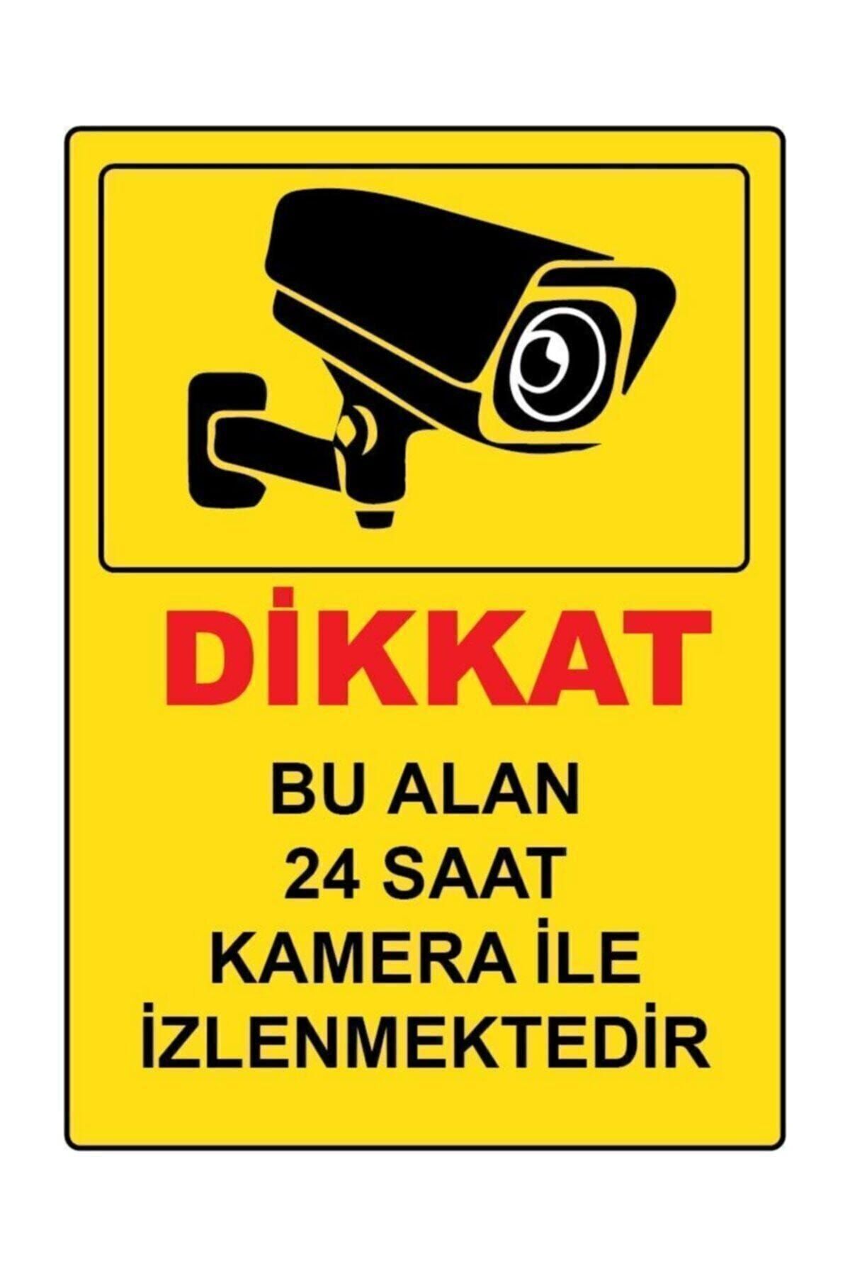 3M Bu Alan Kamera Ile Izlenmektedir Uyarı Sticker Folyo - 25x35 Cm Yağmurdan Etkilenmez