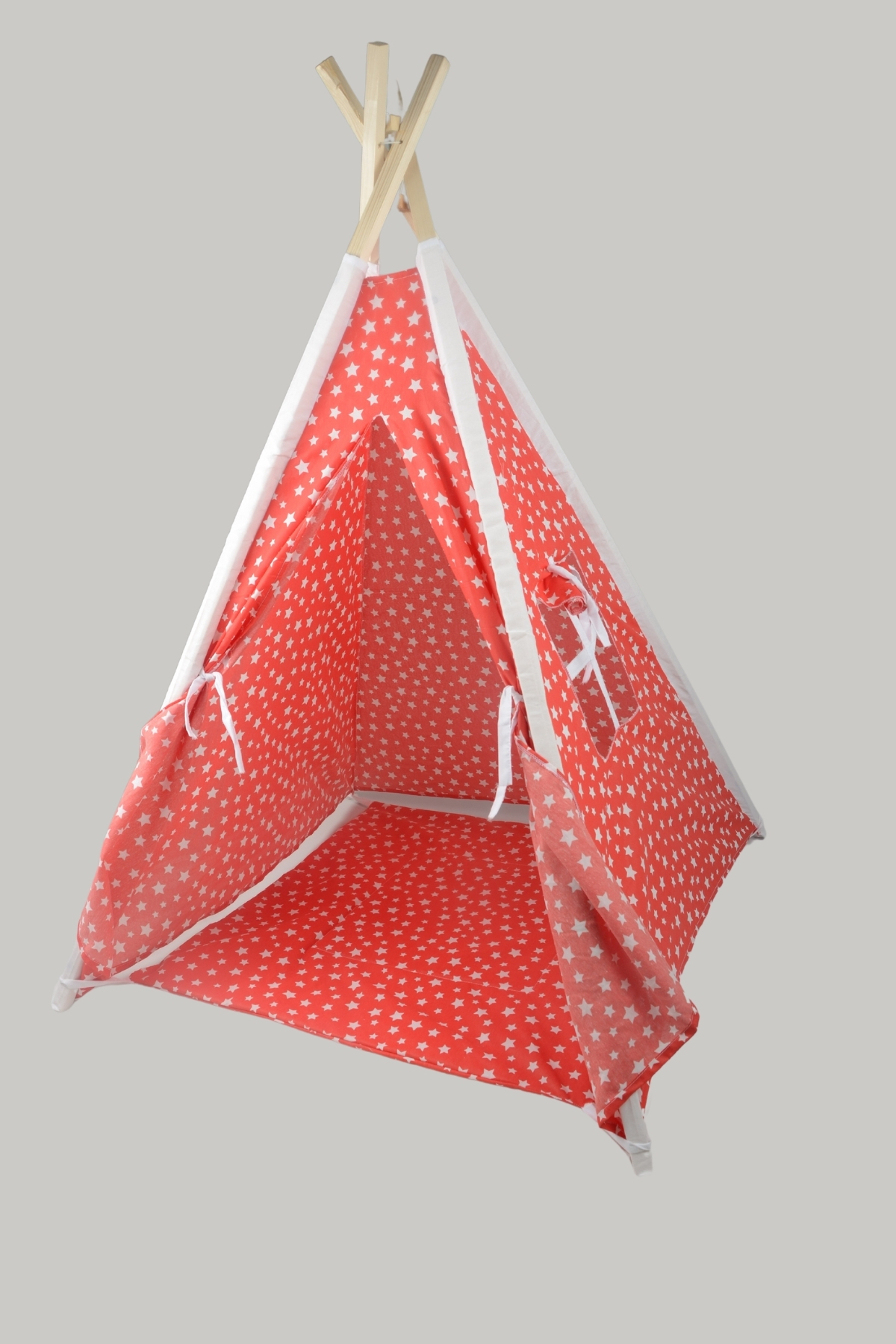 BabyModa Çocuklar İçin Geniş Kızılderili Ahşap Direkli Oyun Çadırı ve Rahatlatıcı Ev & Bahçe Oyun Alanı Minde fotoğrafı 7 (önizleme)