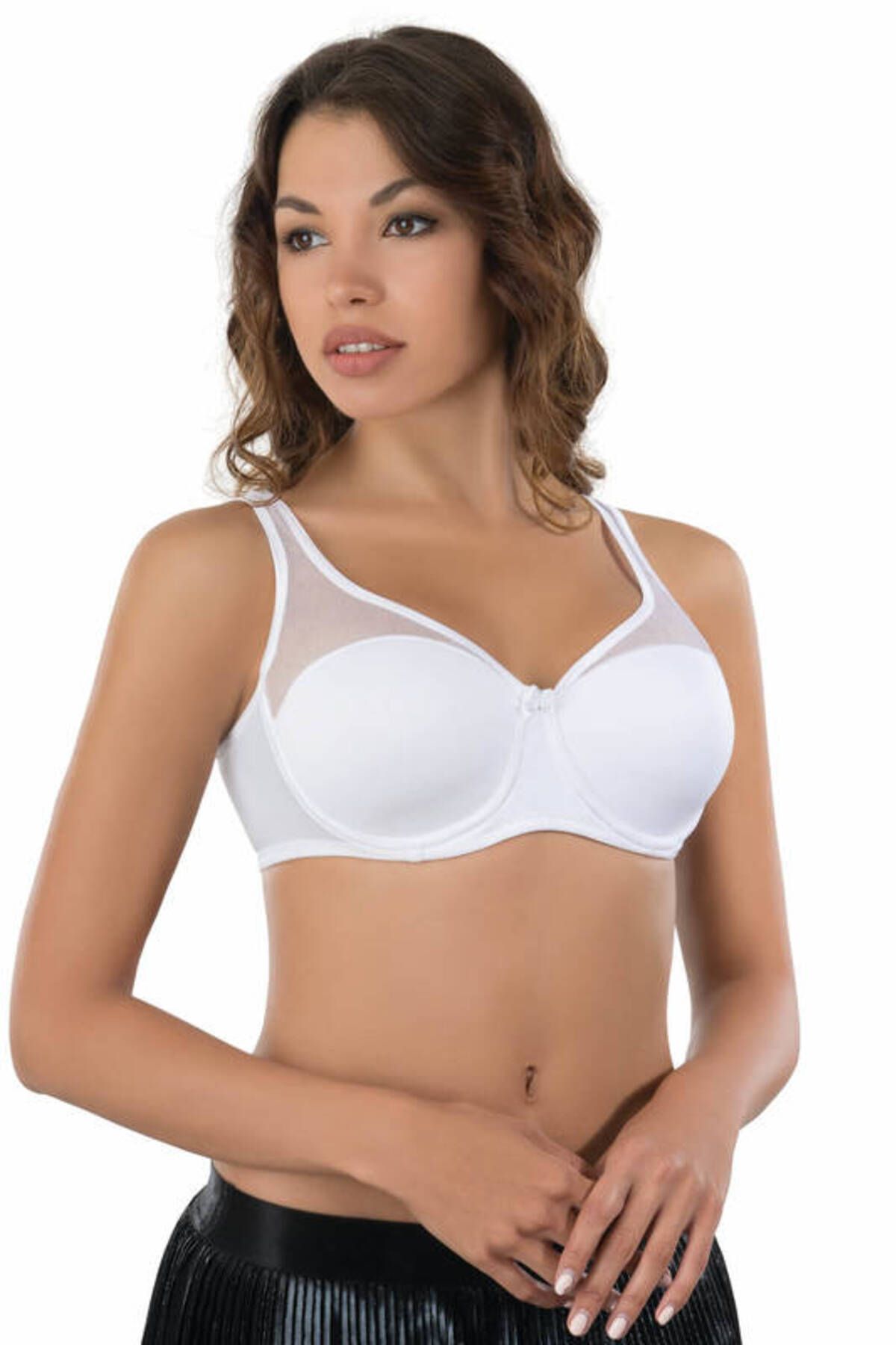 Lenaca-Tulle Detailed Underwire Push Up Minimizer Bra 167 5