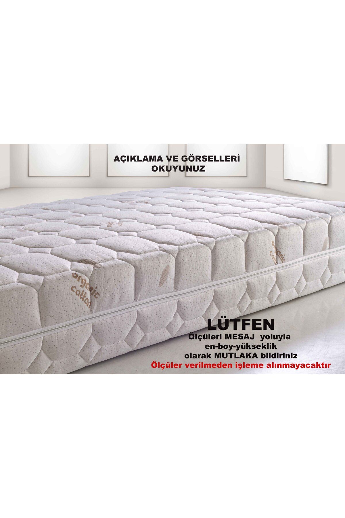 Artex Kılıf Cotton 160x200 Yatak Kılıfı Koruyucusu Yatak Örtüsü Fermuarlı Kılıf Kapitone