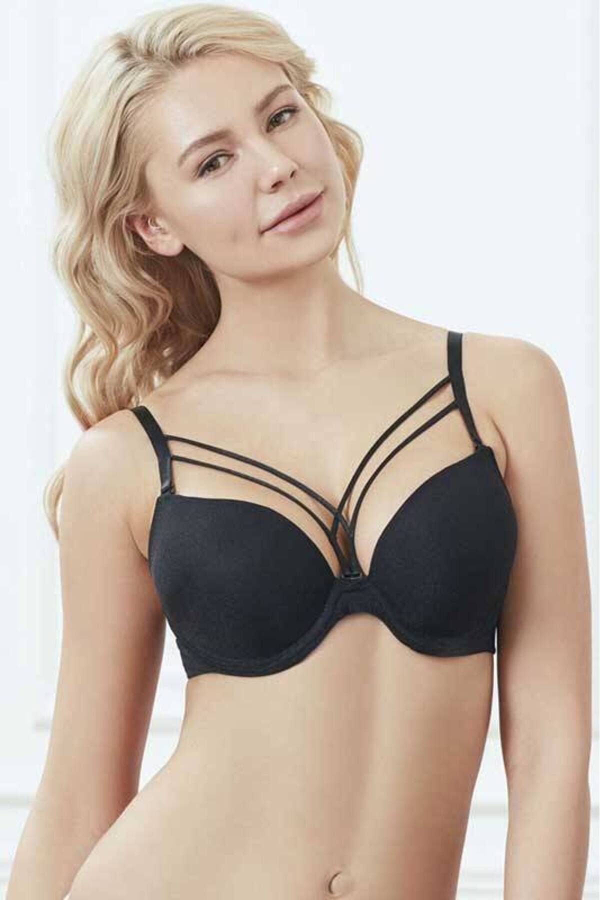 Lenaca-Thin Band Detailed Underwire Push Up Bra 3749 6