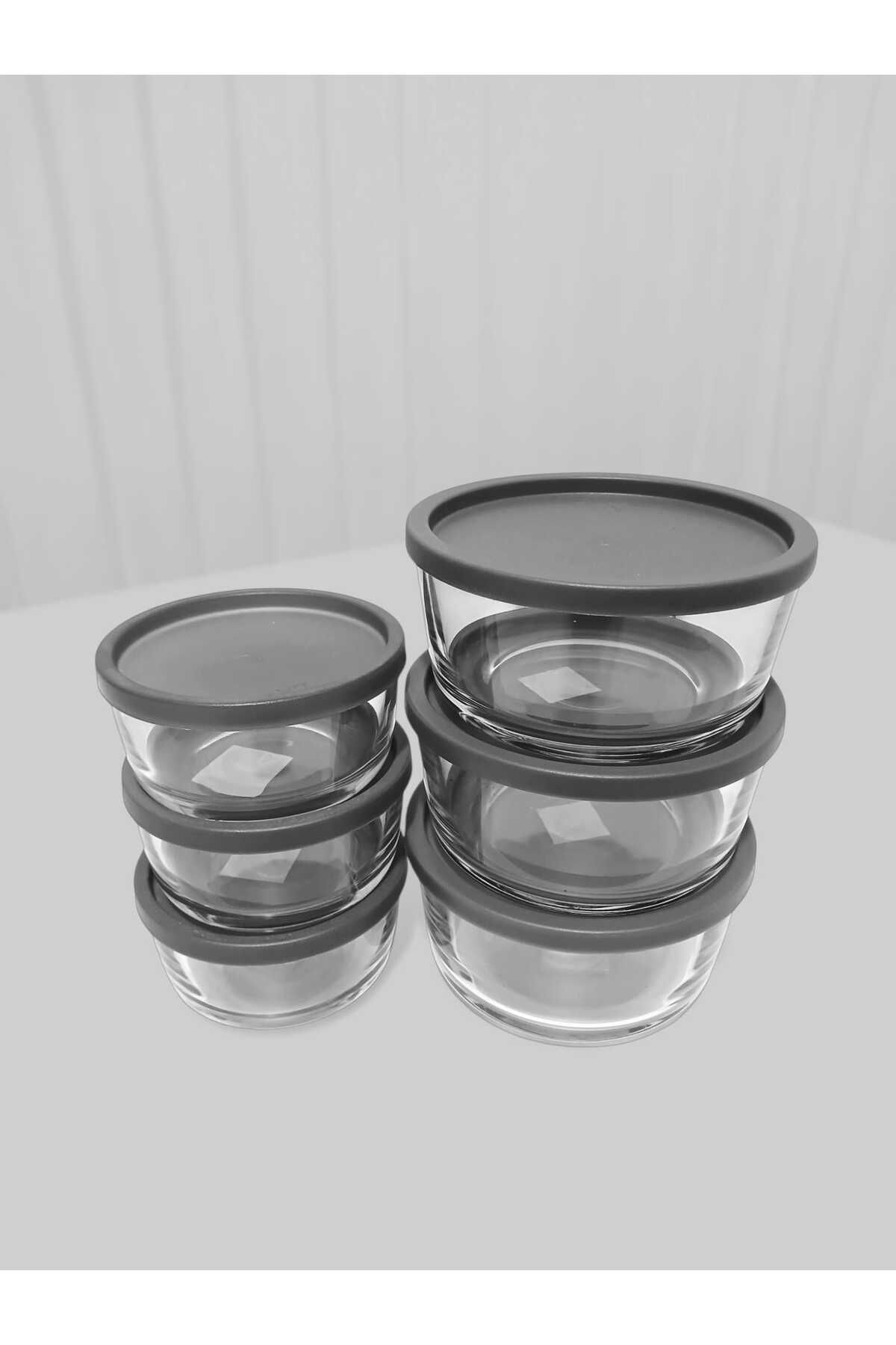 LAV-Feyzade Anthracite Round Storage Container with Lid - 380 Cc X 3 Pcs / 800 Cc X 3 Pcs 2