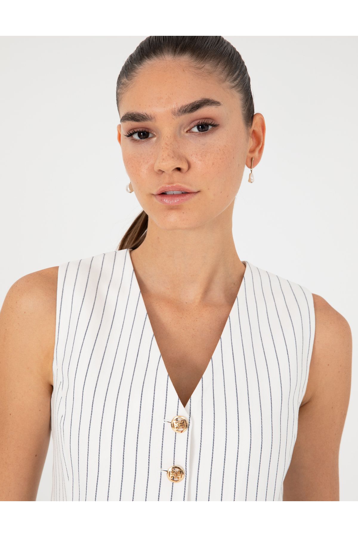 Pierre Cardin-Ecru Crop Top Vest 50292671 -Vr019 2