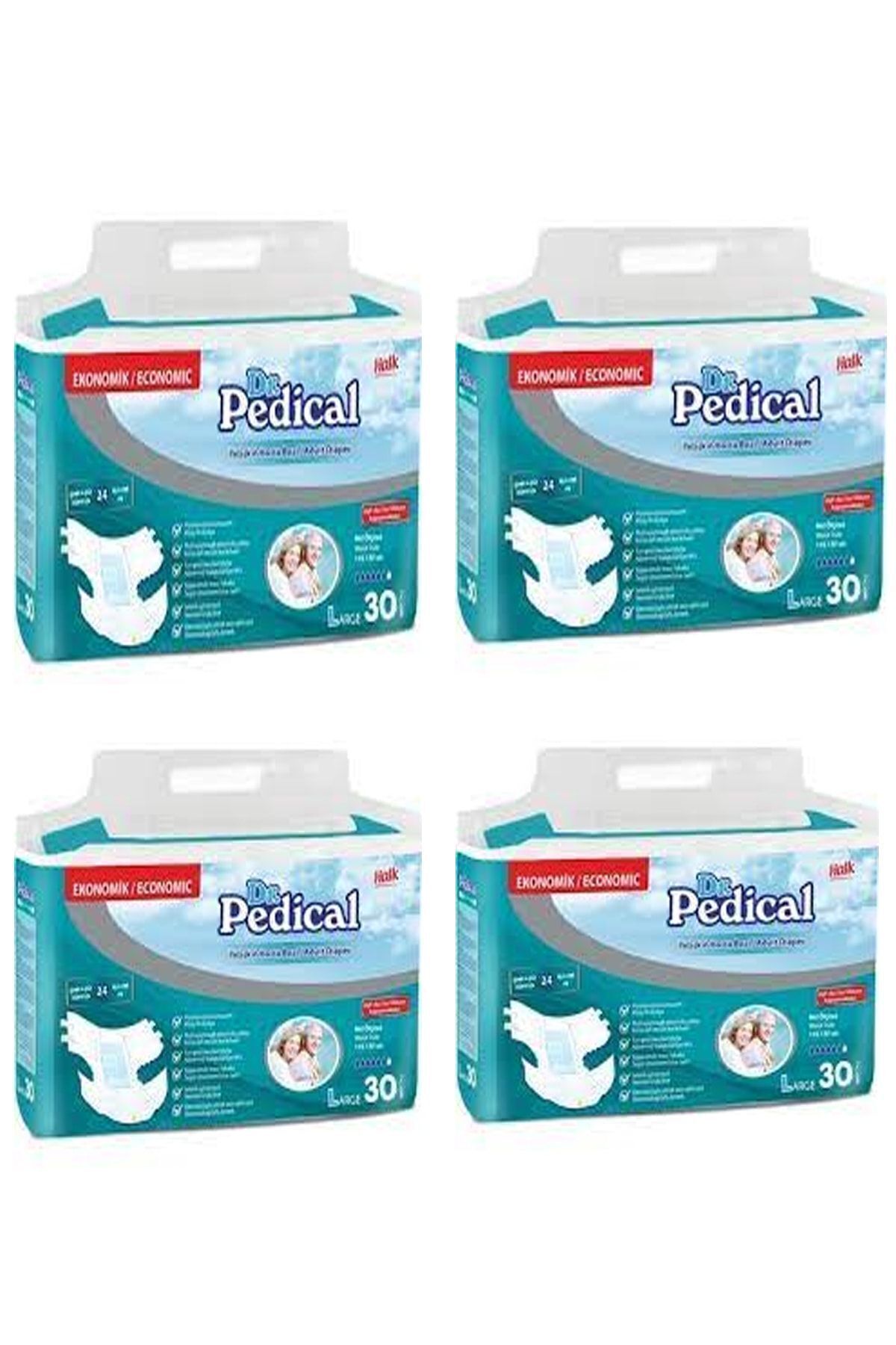 Dr.Pedical Dr.pedikal Large Beden Büyük Boy Belbantlı 120 Adet 4 Paket Hasta Bezi