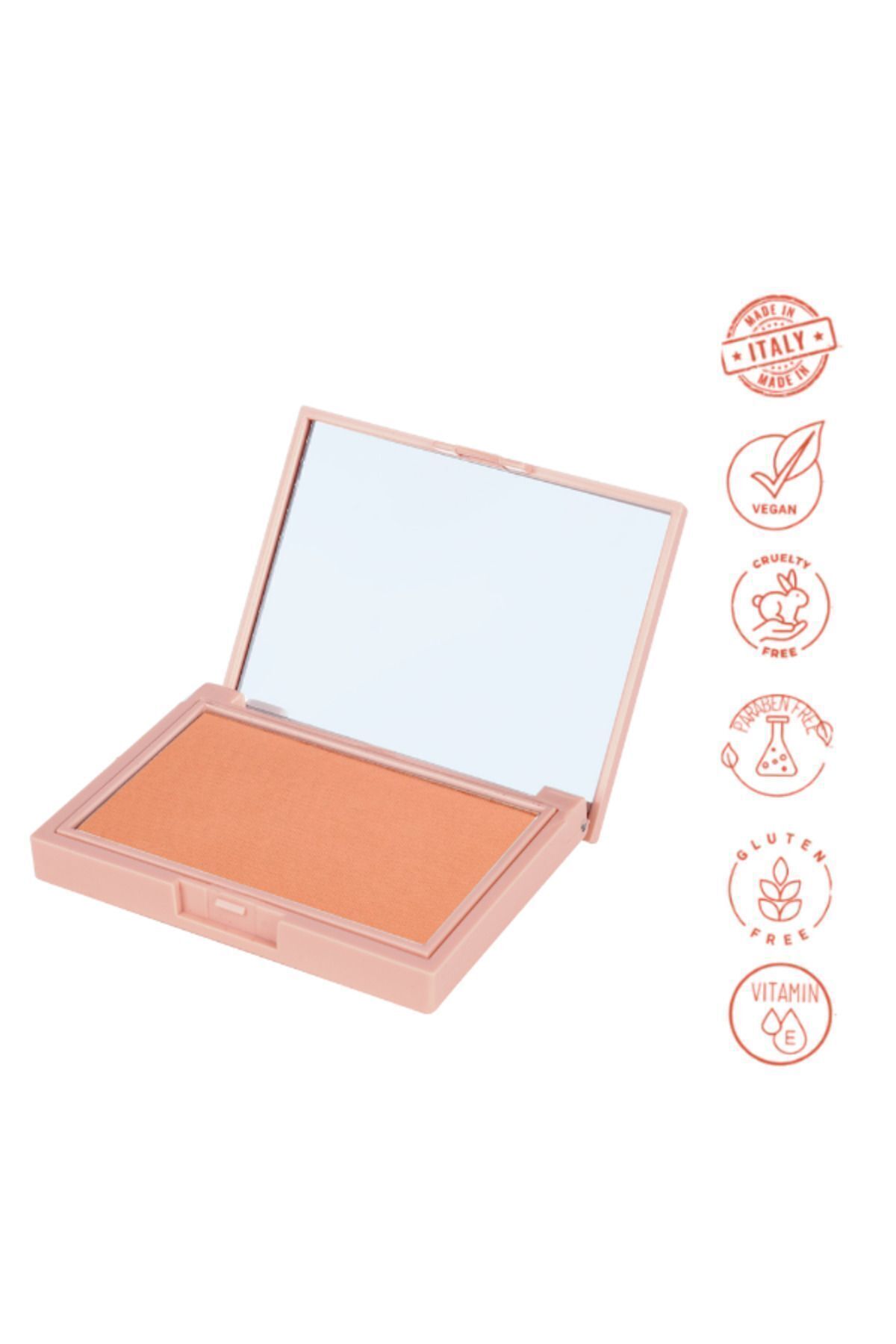 Dora Joy Mat Toz Allık 02 Juicy Peach Powder Blush Vegan E Vitaminli