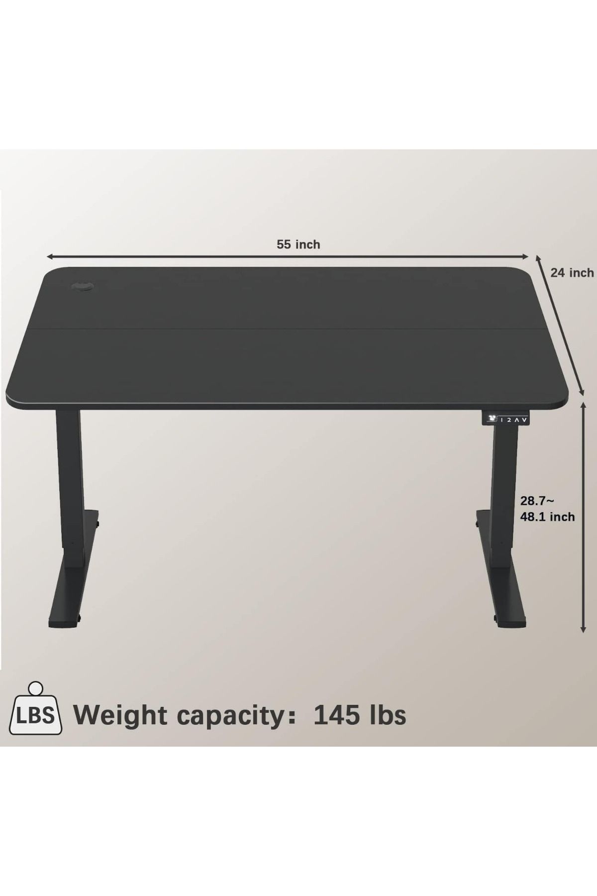 Mahmayi-Simplistic Black Standing Desk with Adjustable Legs Ideal for Home and Office 7