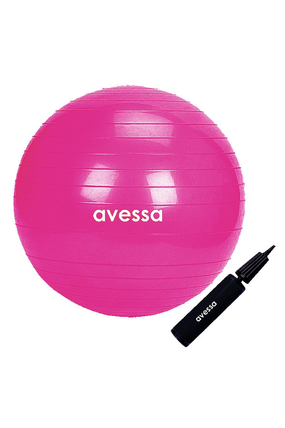 AVESSA Pilates Topu 55 Cm Pembe Pompalı
