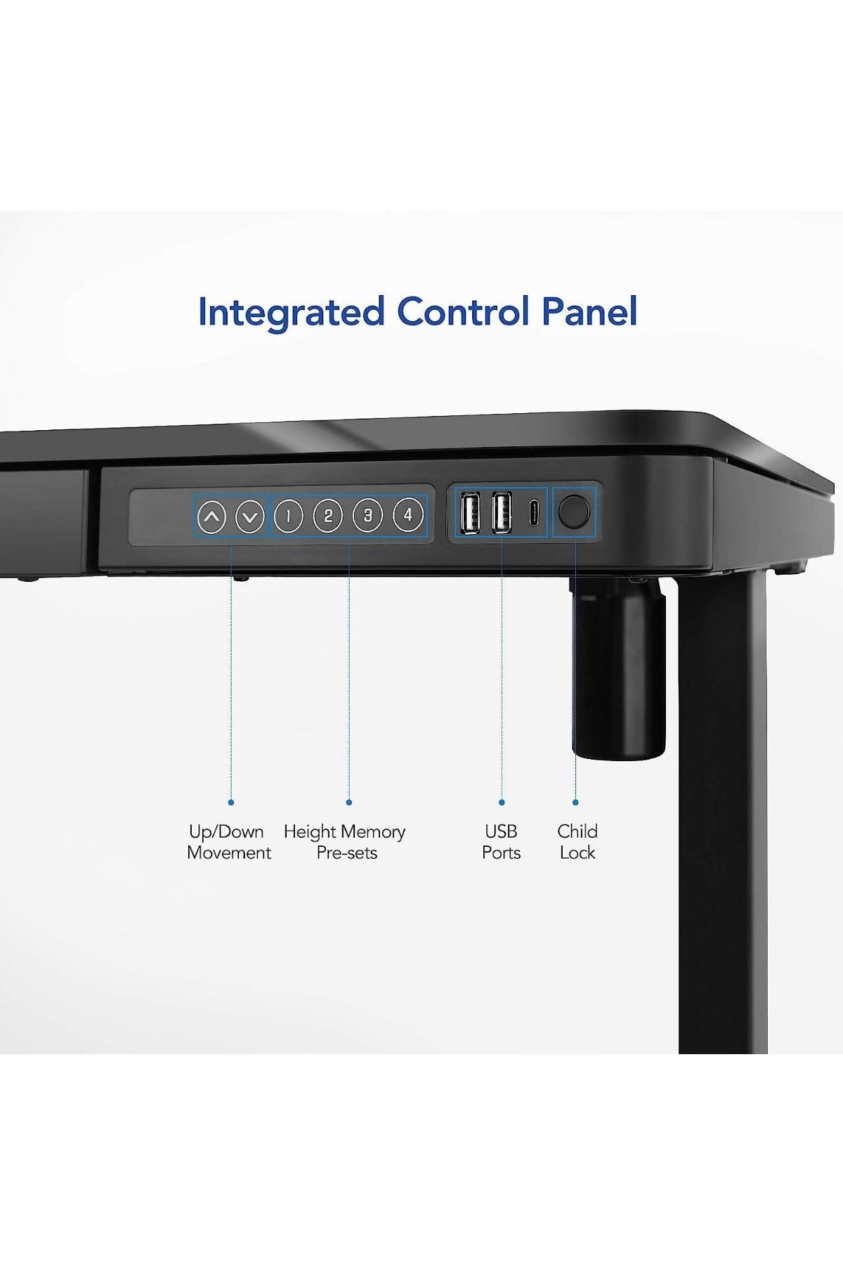 Mahmayi-Flexispot Electric Height Adjustable Standing Desk With Drawer 48 X 24'' - Black 3
