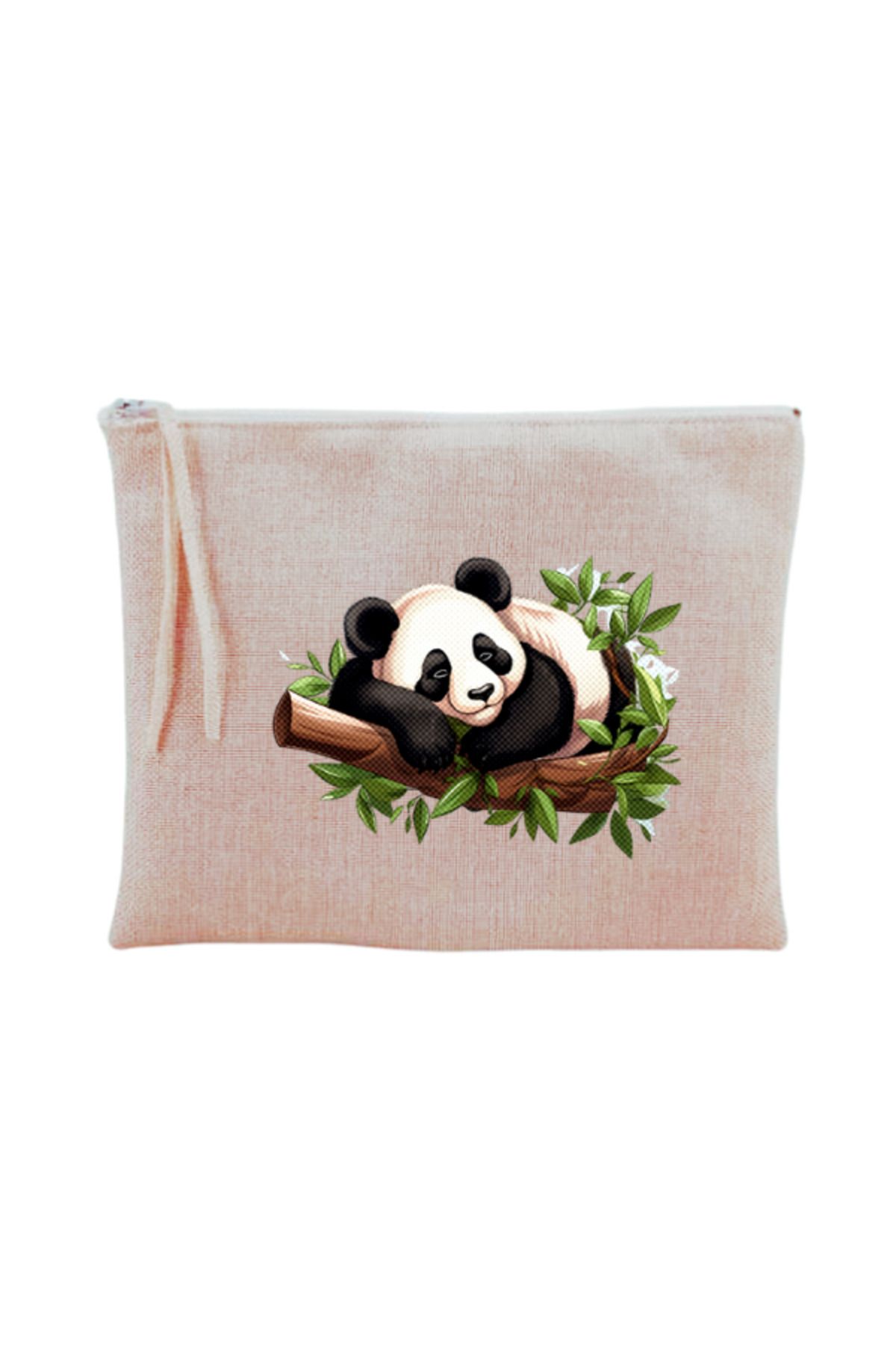 BİBANAPROMOSYON Daldaki Panda Baskılı Makyaj Çantası