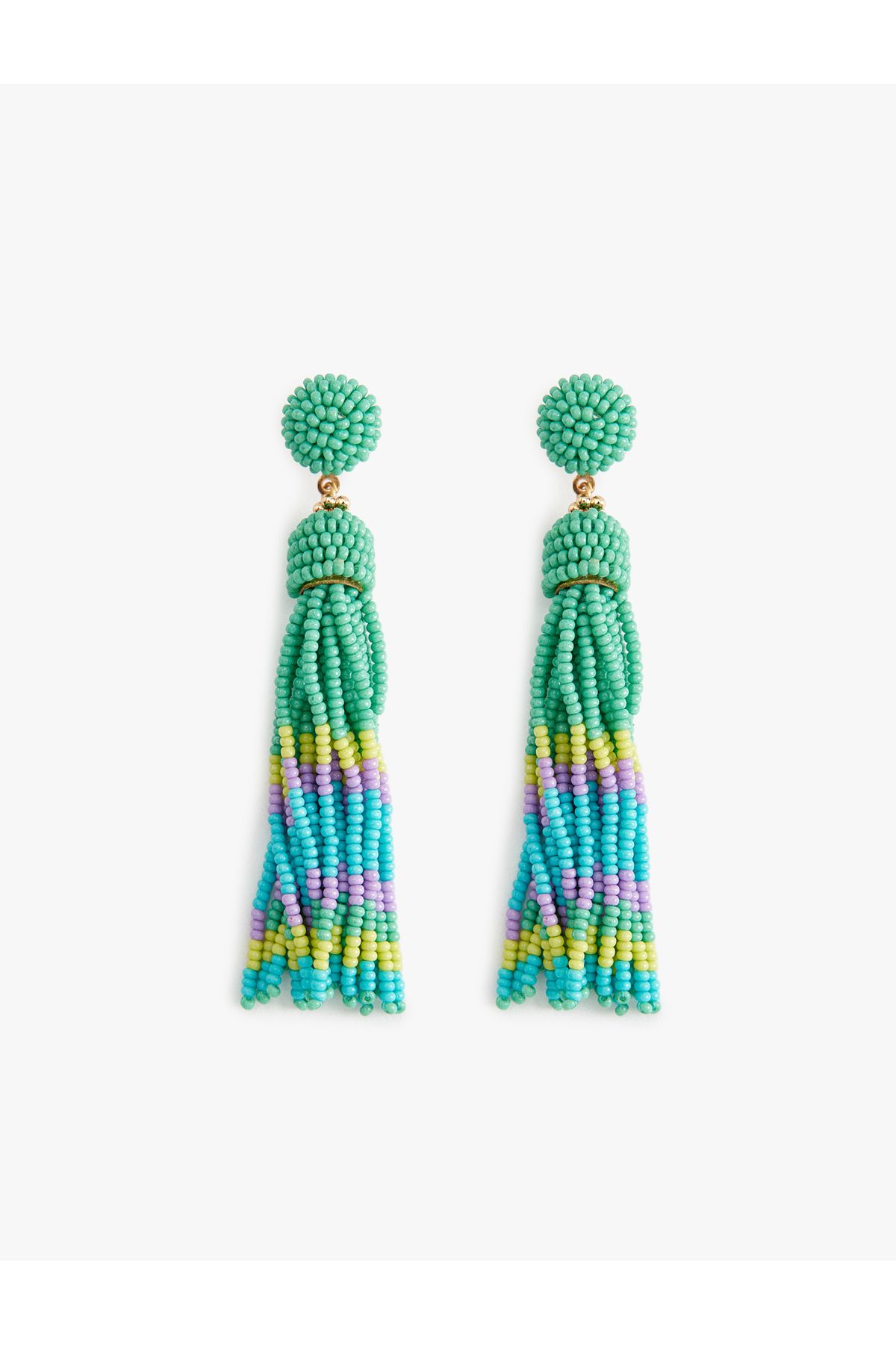 Koton-Multicolored Beaded Earrings - Dangle Design 1