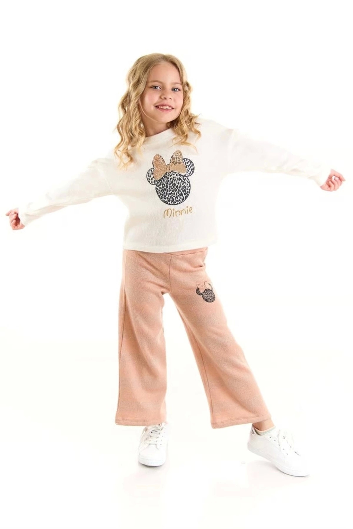 Minnie Mouse-Licensed Ecru Double Knitwear Set 1