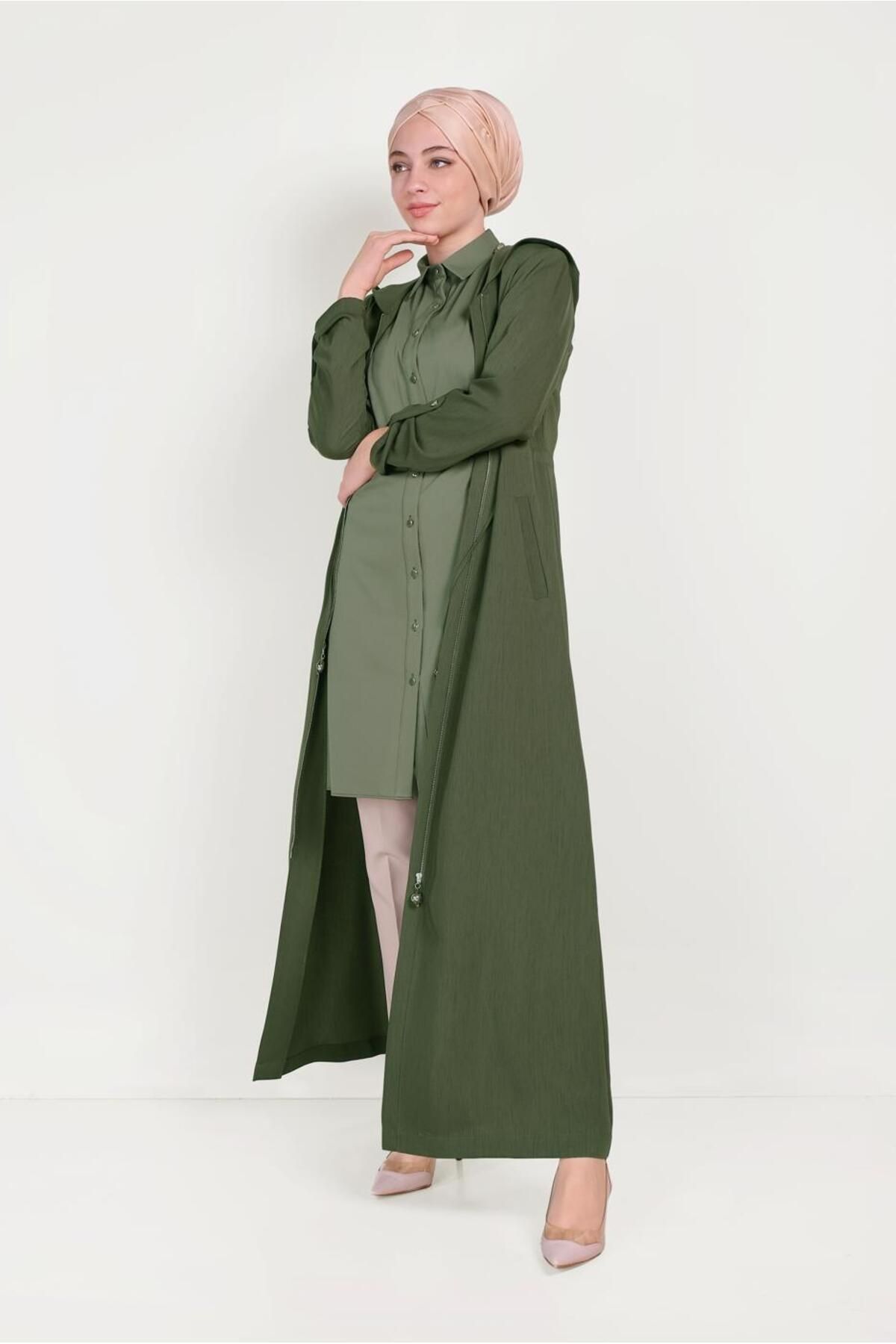 ترازو شانه ای PADDED SHOULDER DETAILED TOPCOAT 10167 Alvina