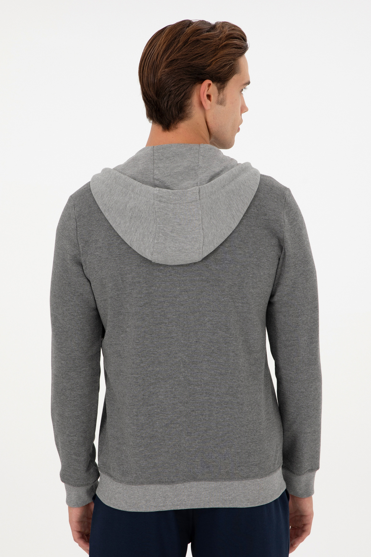 U.S. Polo Assn.  Erkek Antrasit Melanj Örme Hırka 50290255-VR081 - Görsel 5