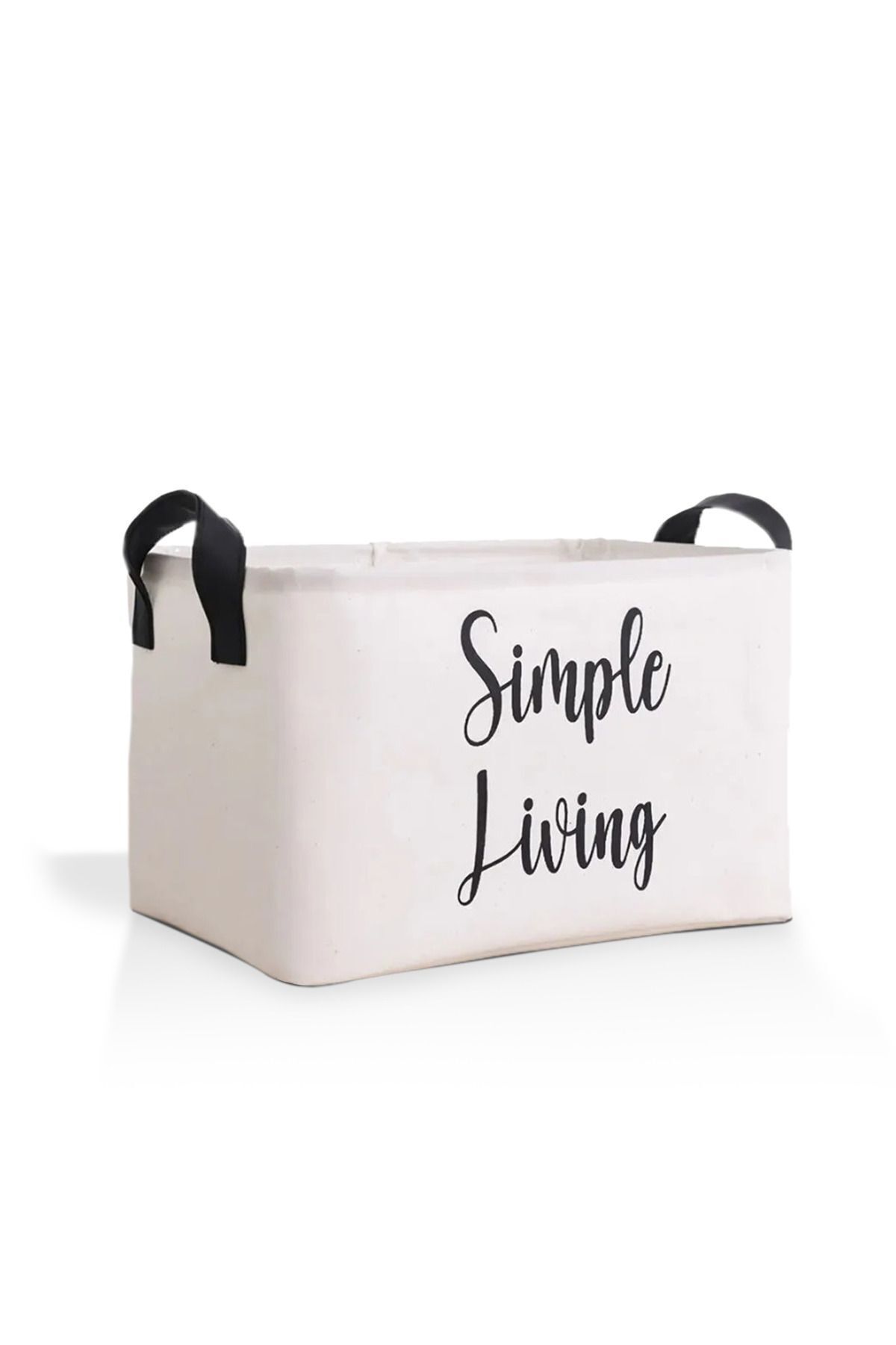Rope Home-Coș de depozitare organizator de dimensiuni mari cu imprimeu alb Simple Living 37x27x25 2