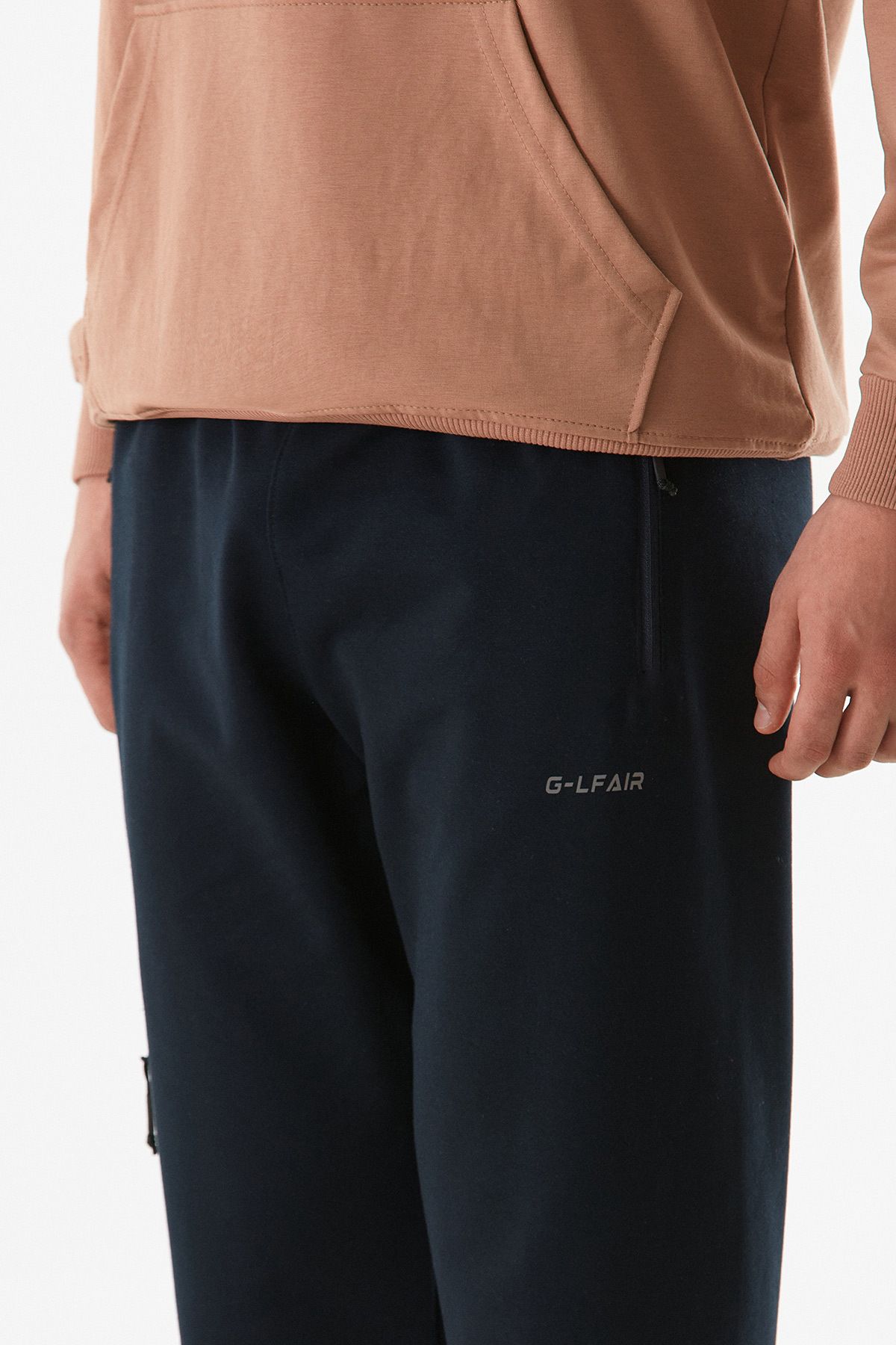 Fulla Moda-Text Printed Pocket Zippered Jogger Sweatpants 7