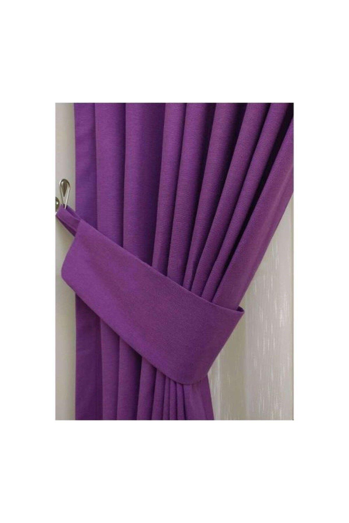 DHM-Purple Island Background Curtain Pleatless Extra-forced Flat Planting Drawstring Pleat 5