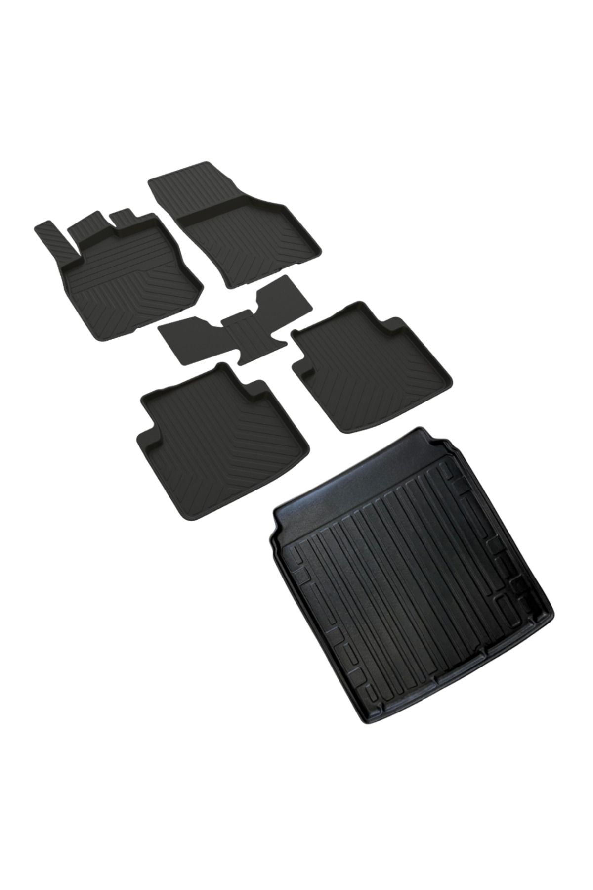 ferrous autoaccessories Volkswagen Passat B9 Ferrous 4D Havuzlu Kauçuk Paspas ve Alt Kademe İçin 3D Bagaj Havuzu 2024 ve Üst