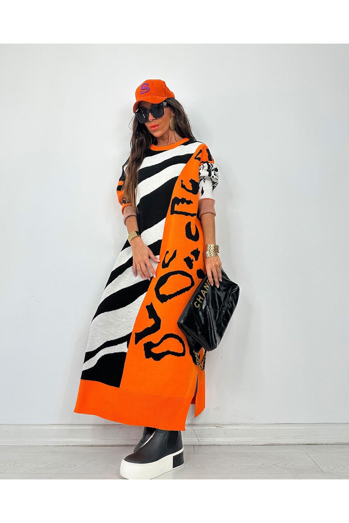 My Sista-Marbella Zebra Tango Orange Dress 3