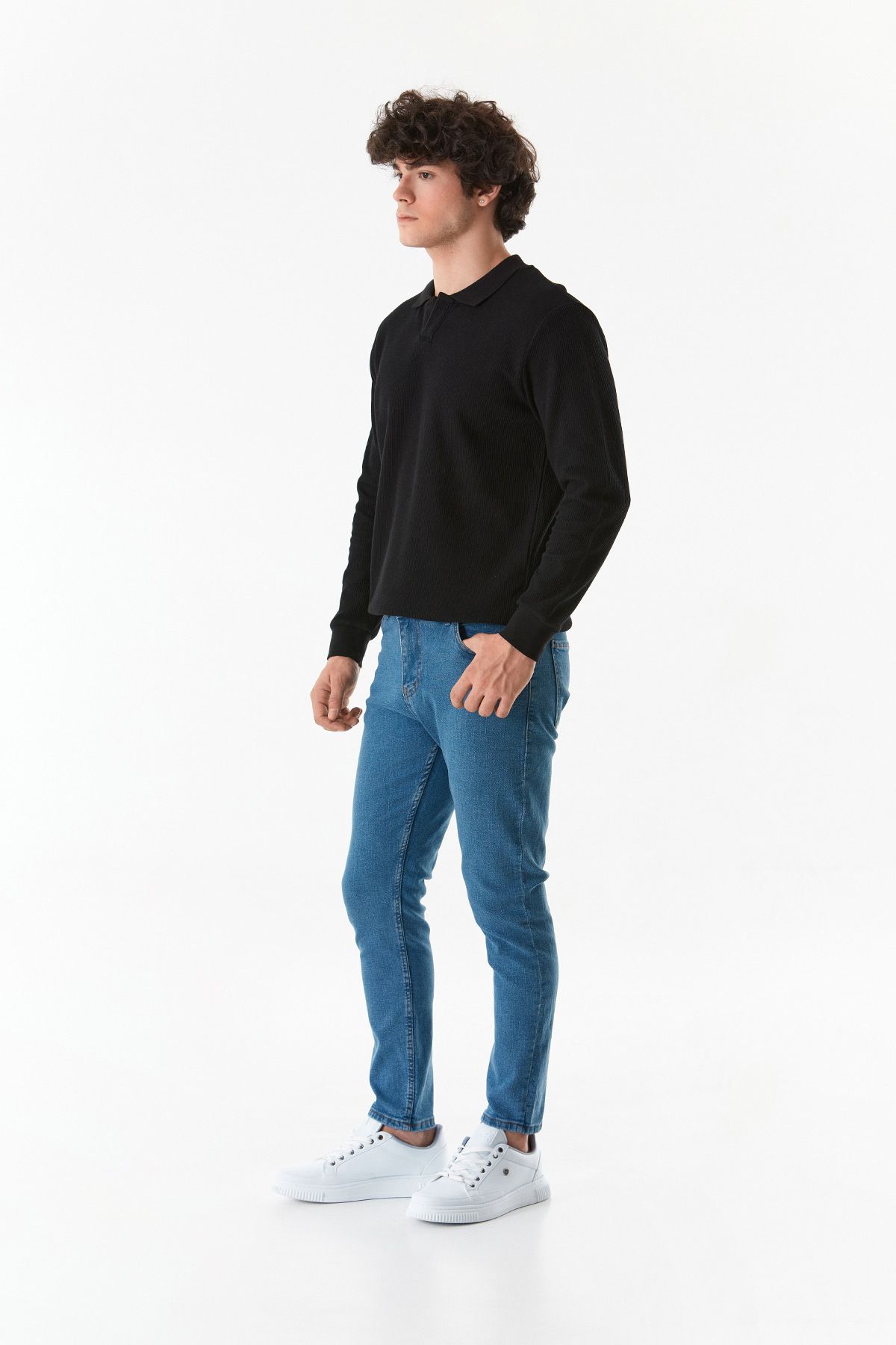 Fulla Moda-Zippered Straight Jean Trousers 4