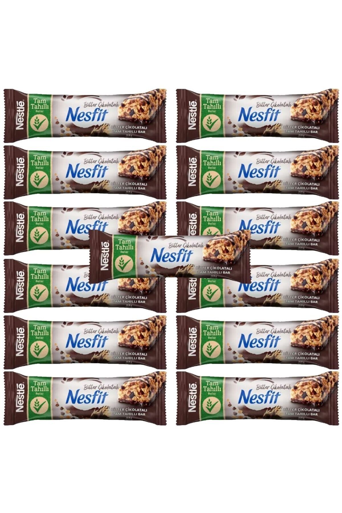 Nesfit Bitter Çikolatalı Tam Tahıllı Kahvaltılık Gevrek Bar 23,5 g x 15 Adet