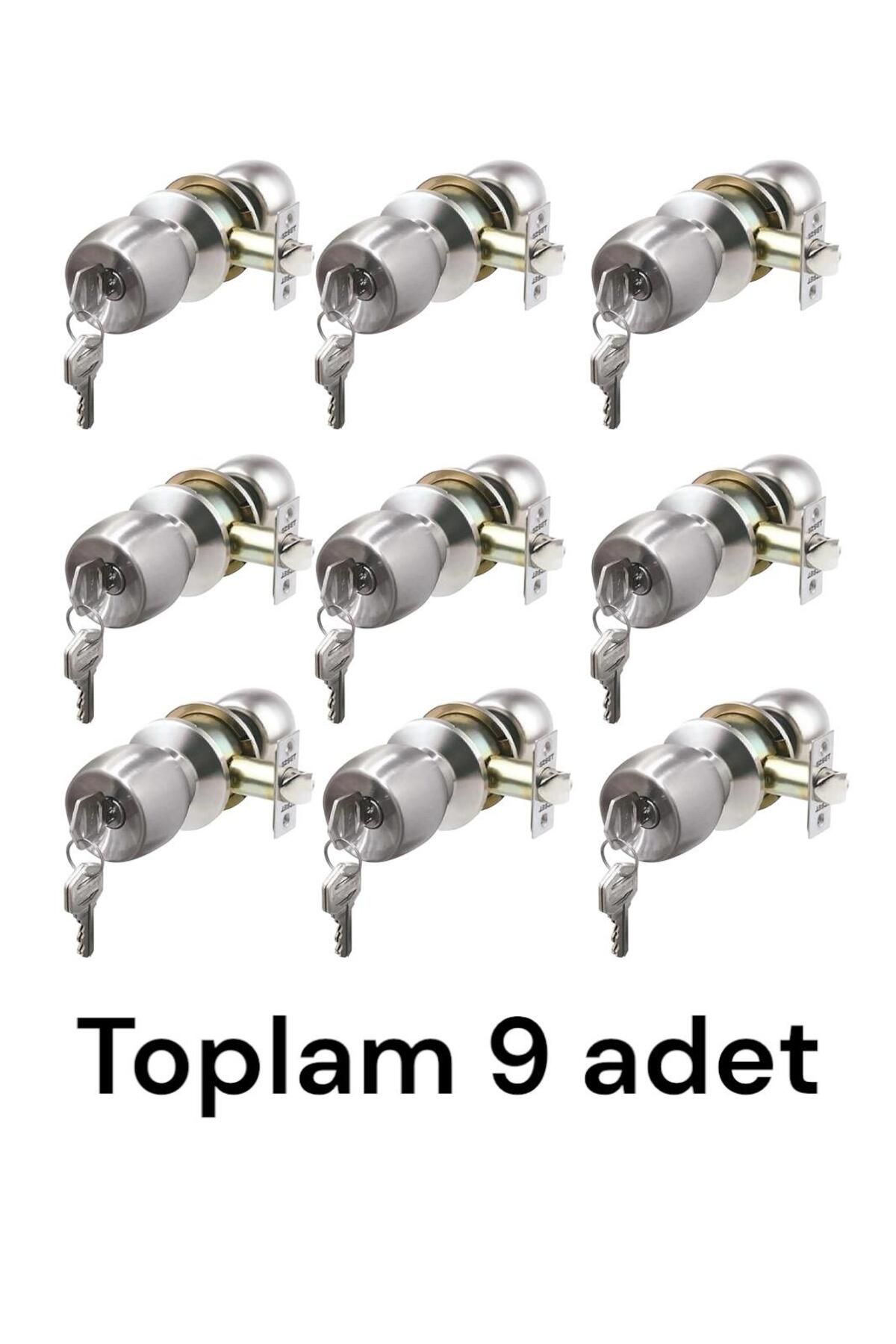 9 Adet Topuzlu Kapı Kolu Kilidi Otel Tipi Kapı Kolu Kilit Wc Banyo Kapı Kilidi - 3