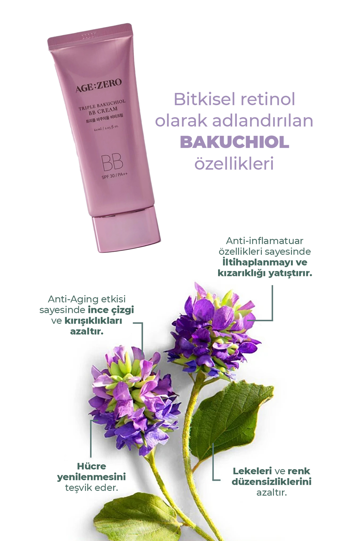 کرم بی بی - کانسیلر، اصلاح کننده رنگ پوست، ضد لک، SPF 30 PA++ 60 میلی لیتر Triple Bakuchiol، کره، مناسب انواع پوست — بژ g2 — تصویر 6 از 6