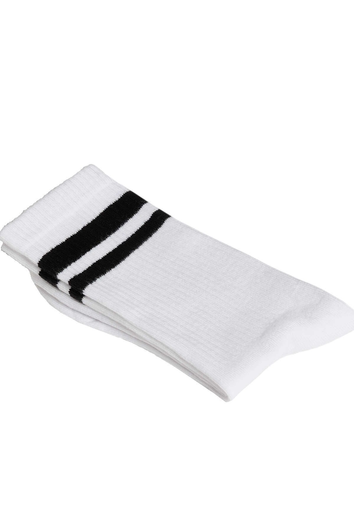 Oysho-Stripe rib classic sports socks in a cotton blend 2