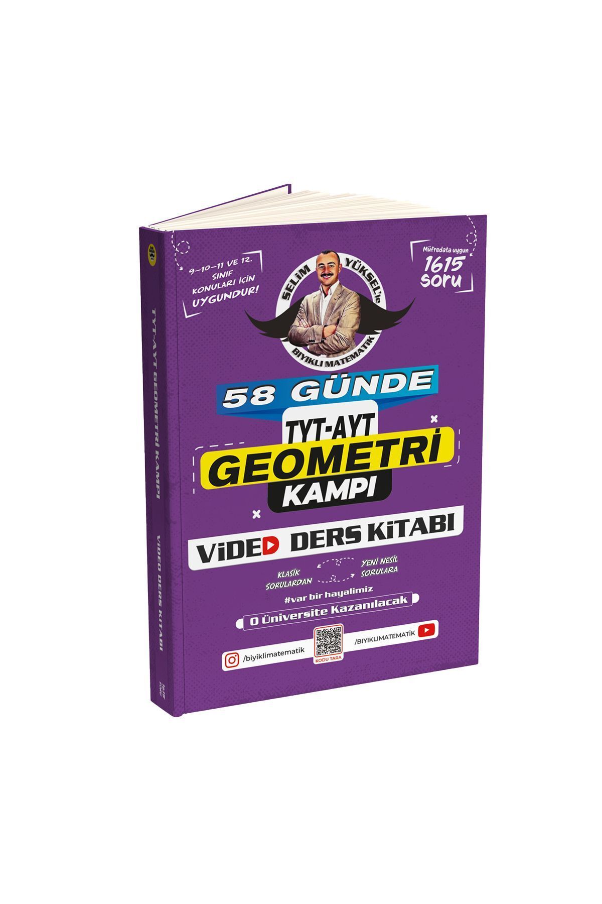 Bıyıklı Matematik 58 Günde Tyt Ayt Geometri Video Ders Kitabı Selim Yüksel